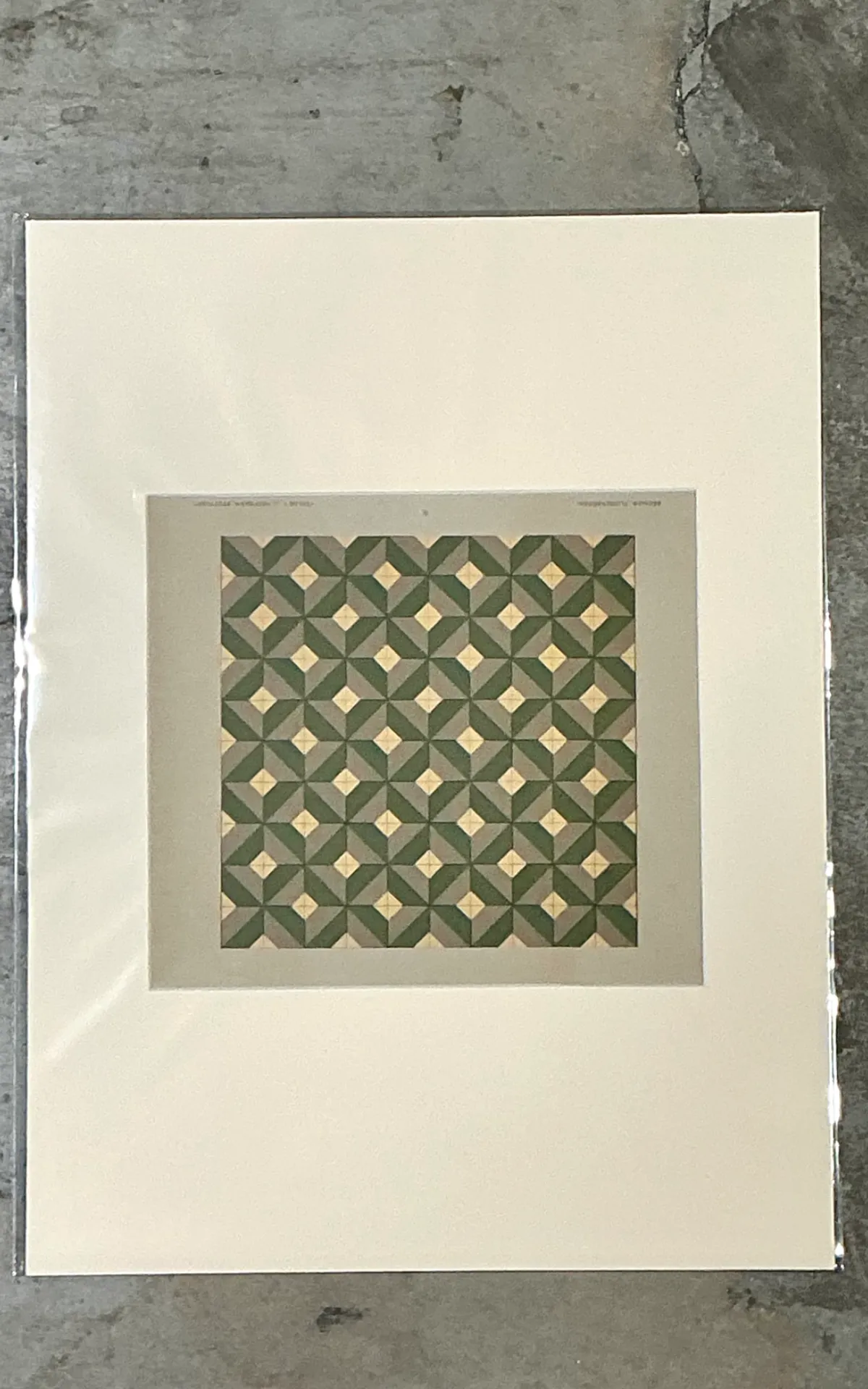 Vintage Geometric Tile Pattern Serigraph — additional photo 3