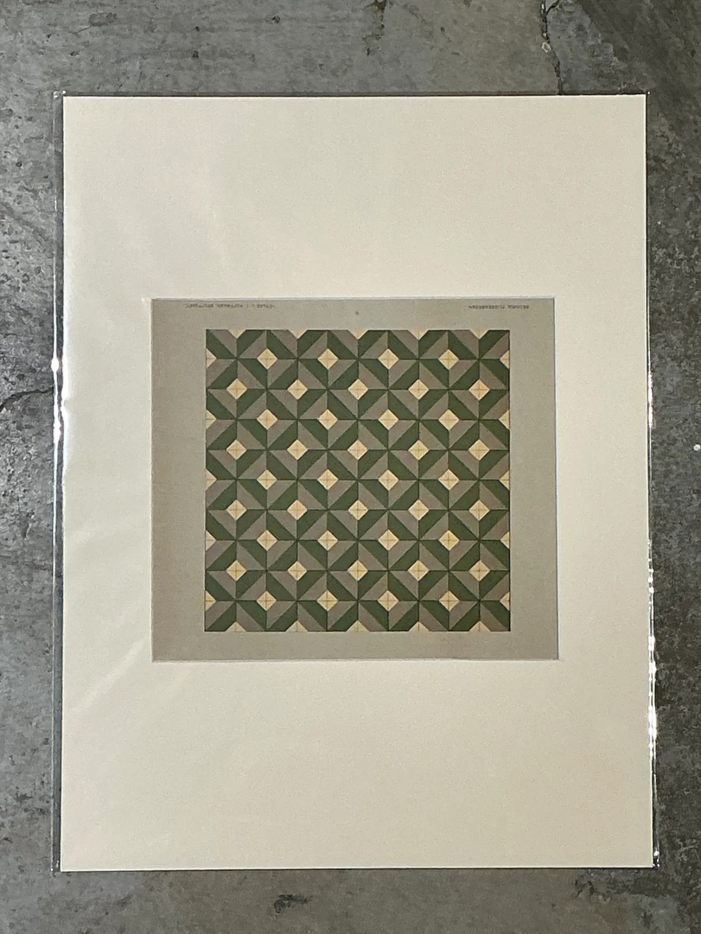 Vintage Geometric Tile Pattern Serigraph — additional photo 4