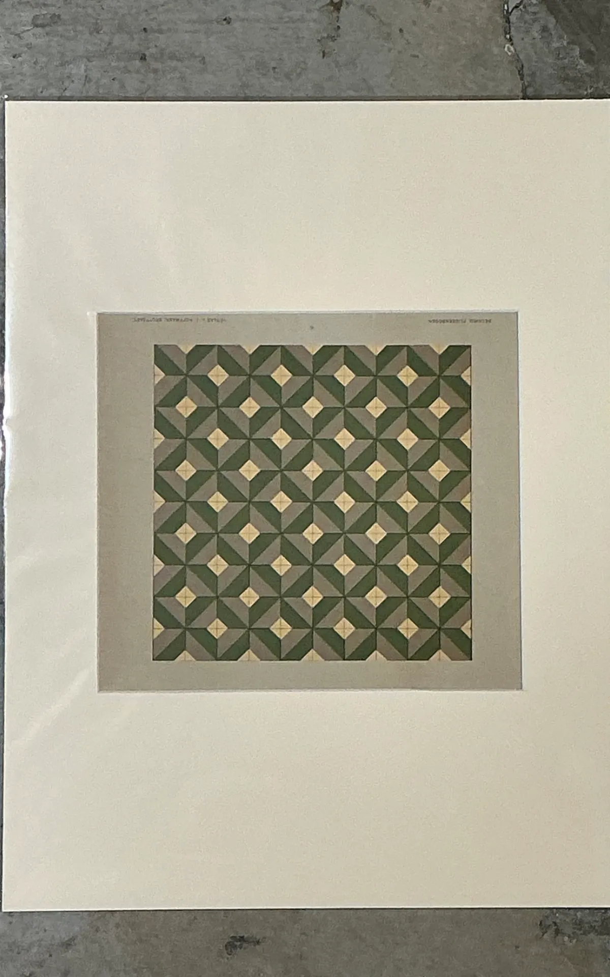 Vintage Geometric Tile Pattern Serigraph — additional photo 4