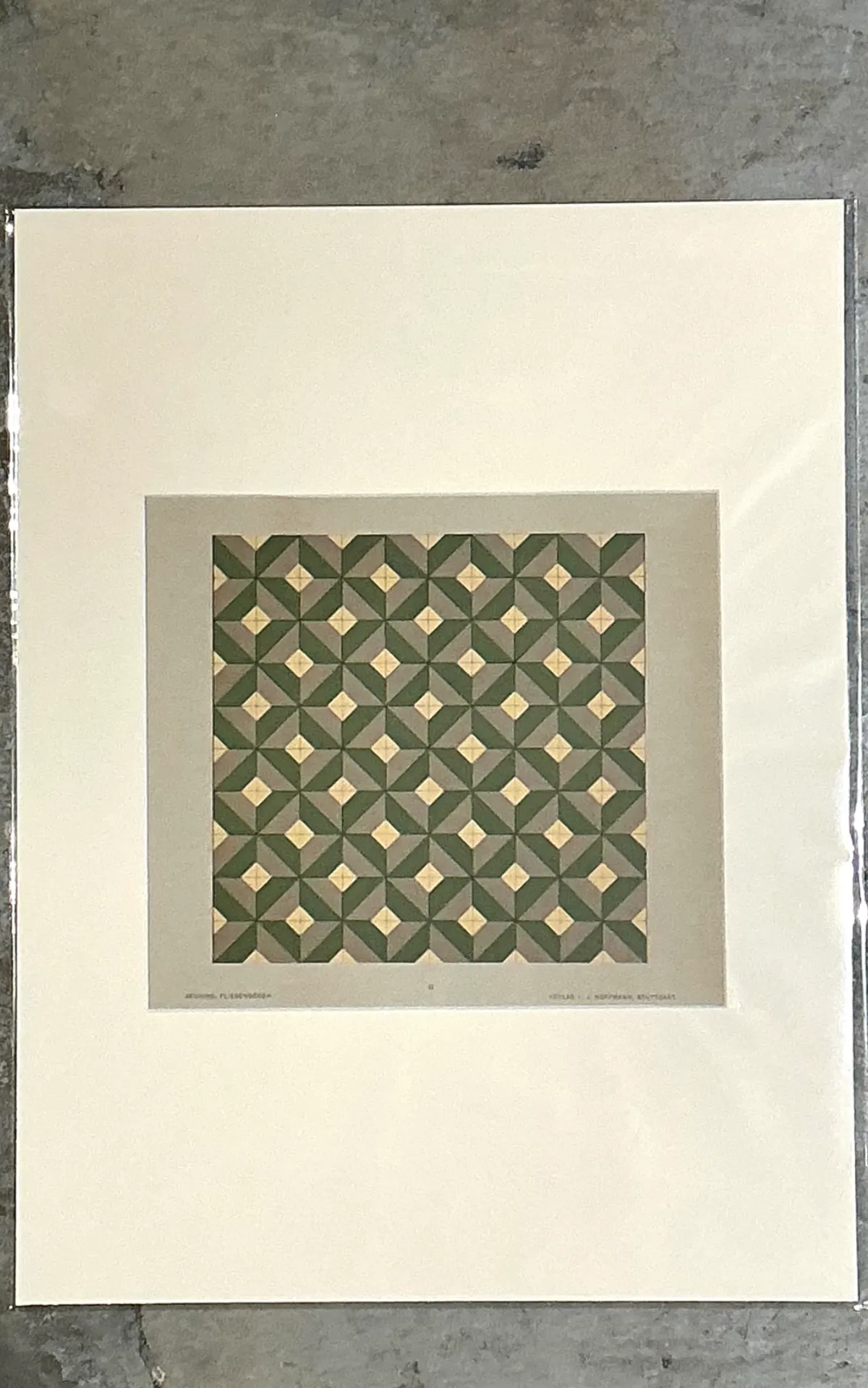 Vintage Geometric Tile Pattern Serigraph