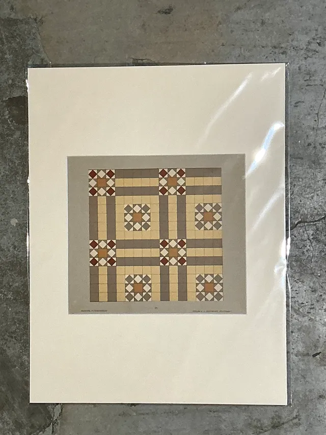 Vintage Geometric Tile Pattern Serigraph — additional photo 5