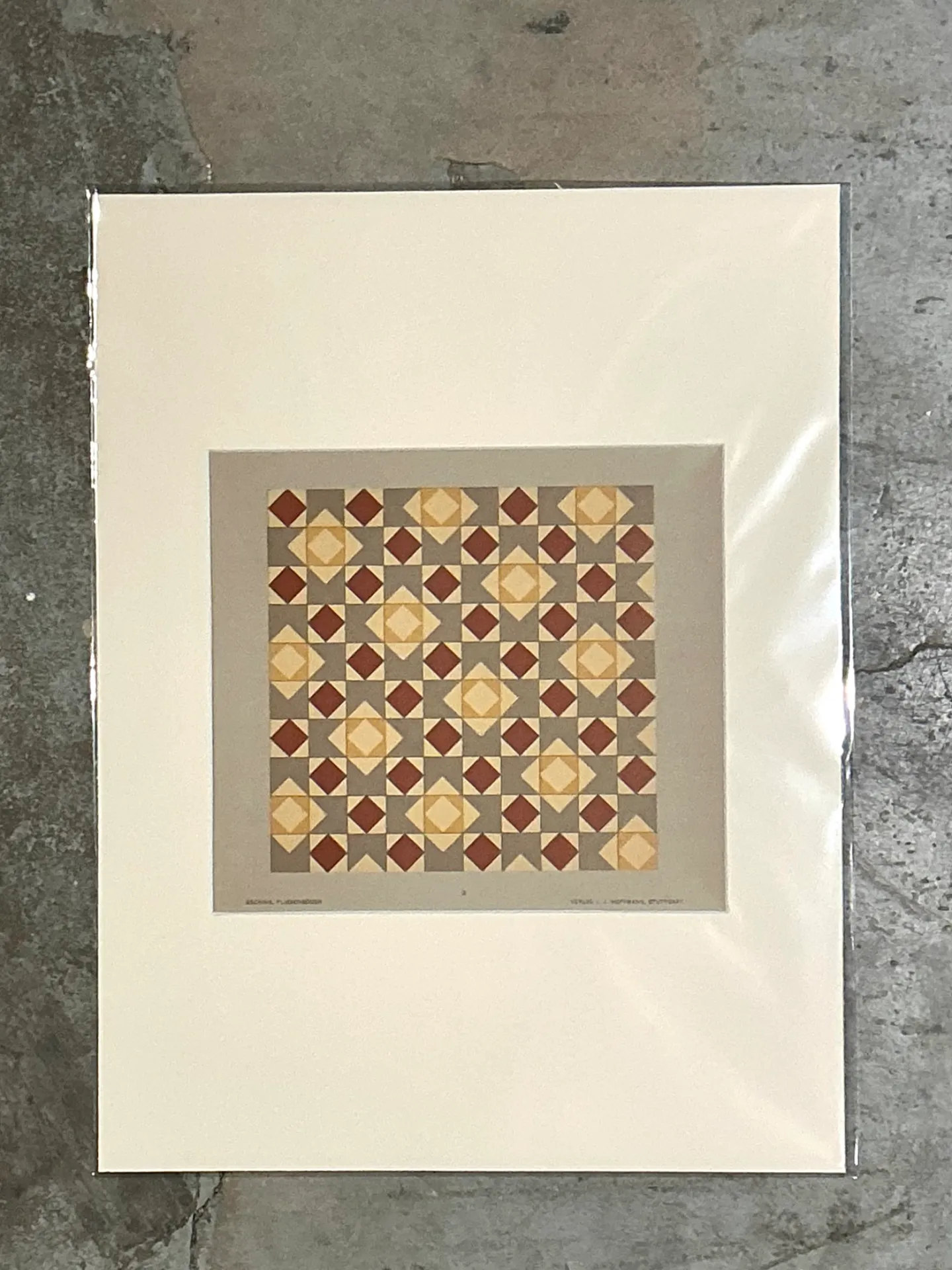 Vintage Geometric Tile Pattern Serigraph — additional photo 4
