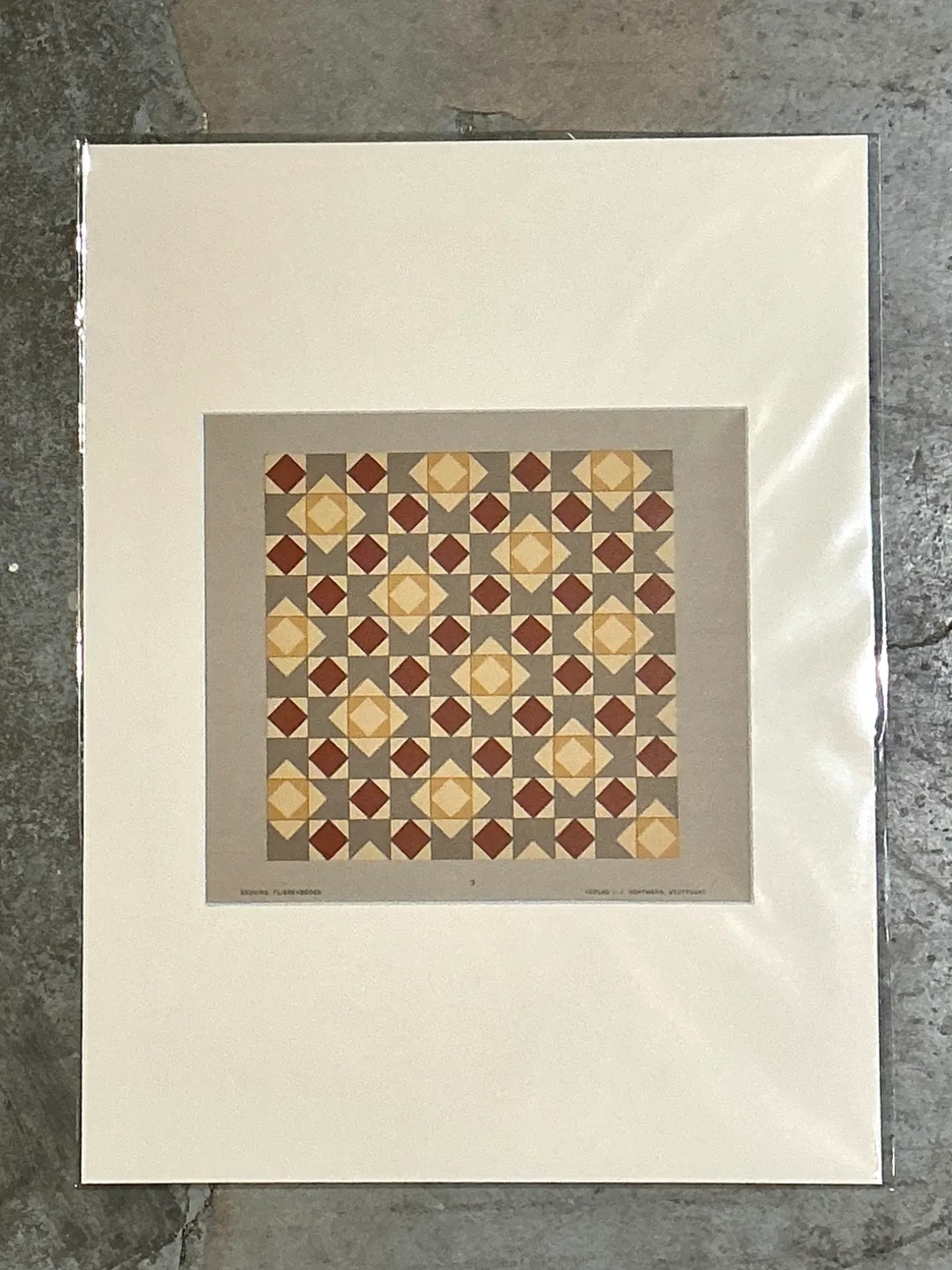 Vintage Geometric Tile Pattern Serigraph — additional photo 3