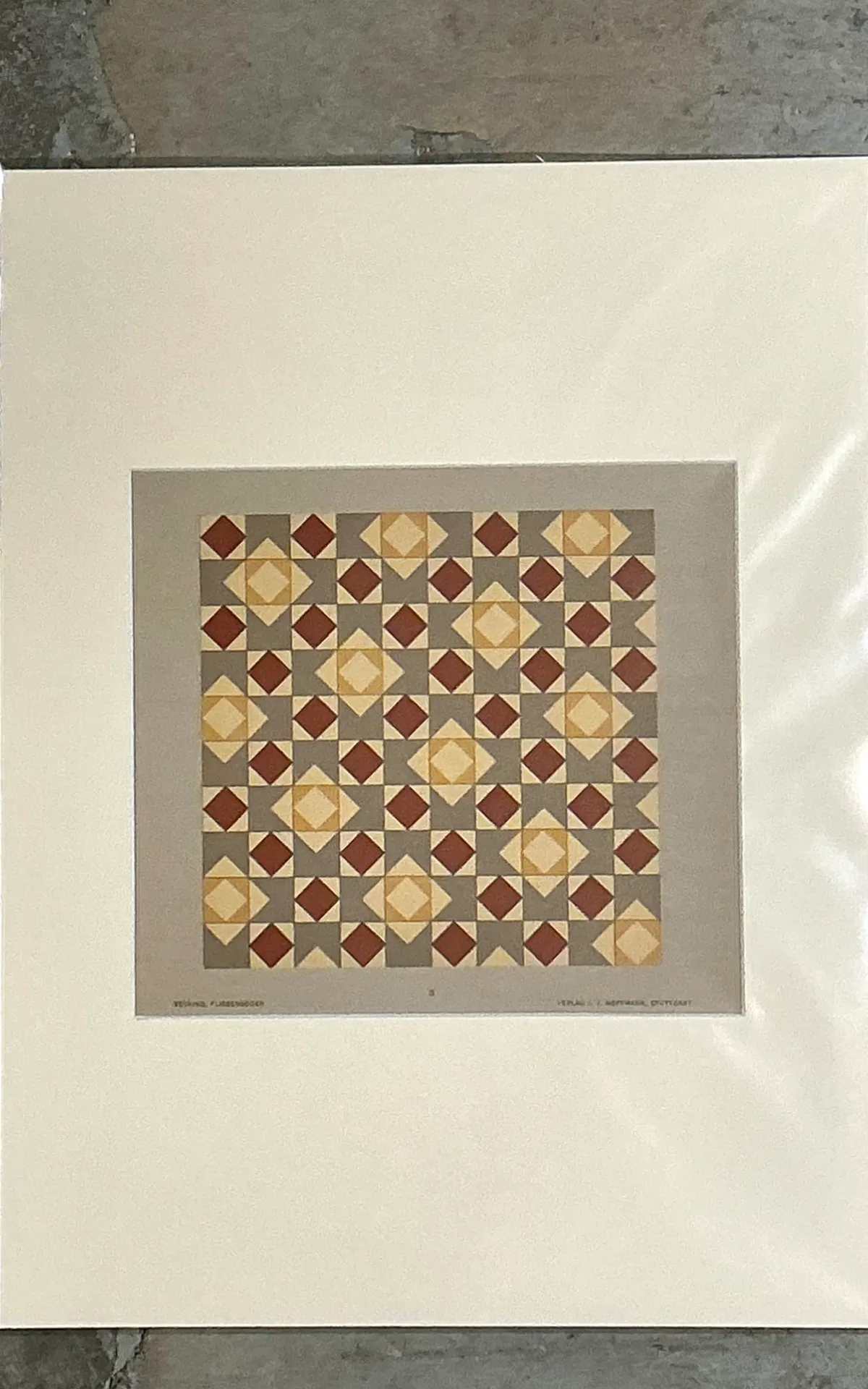 Vintage Geometric Tile Pattern Serigraph — additional photo 2