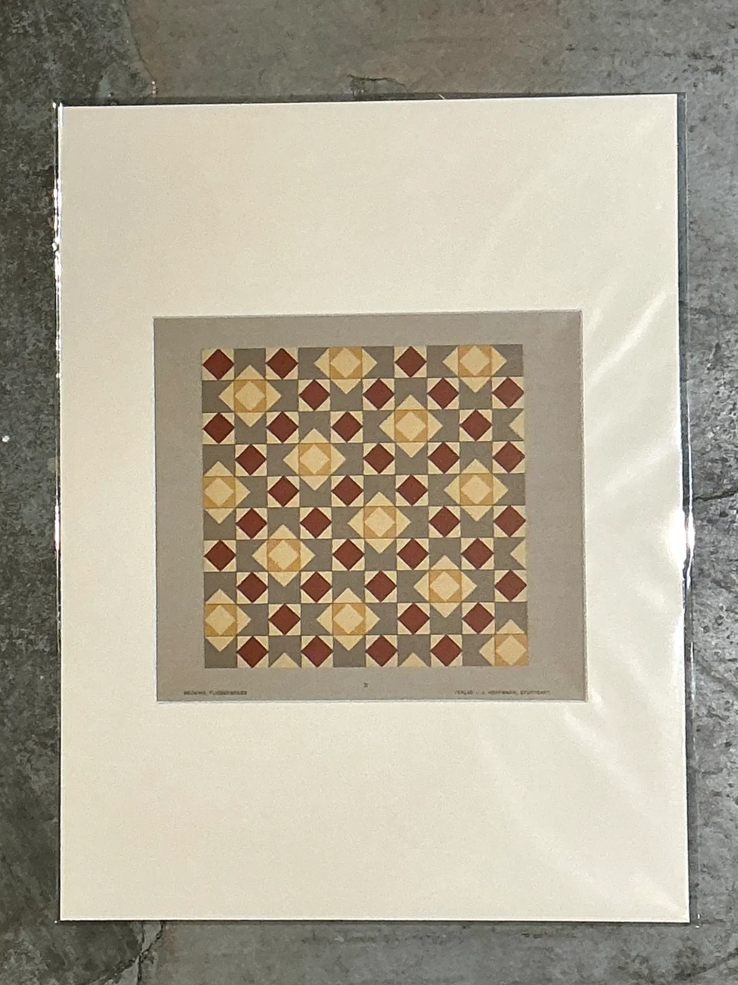 Vintage Geometric Tile Pattern Serigraph — additional photo 5