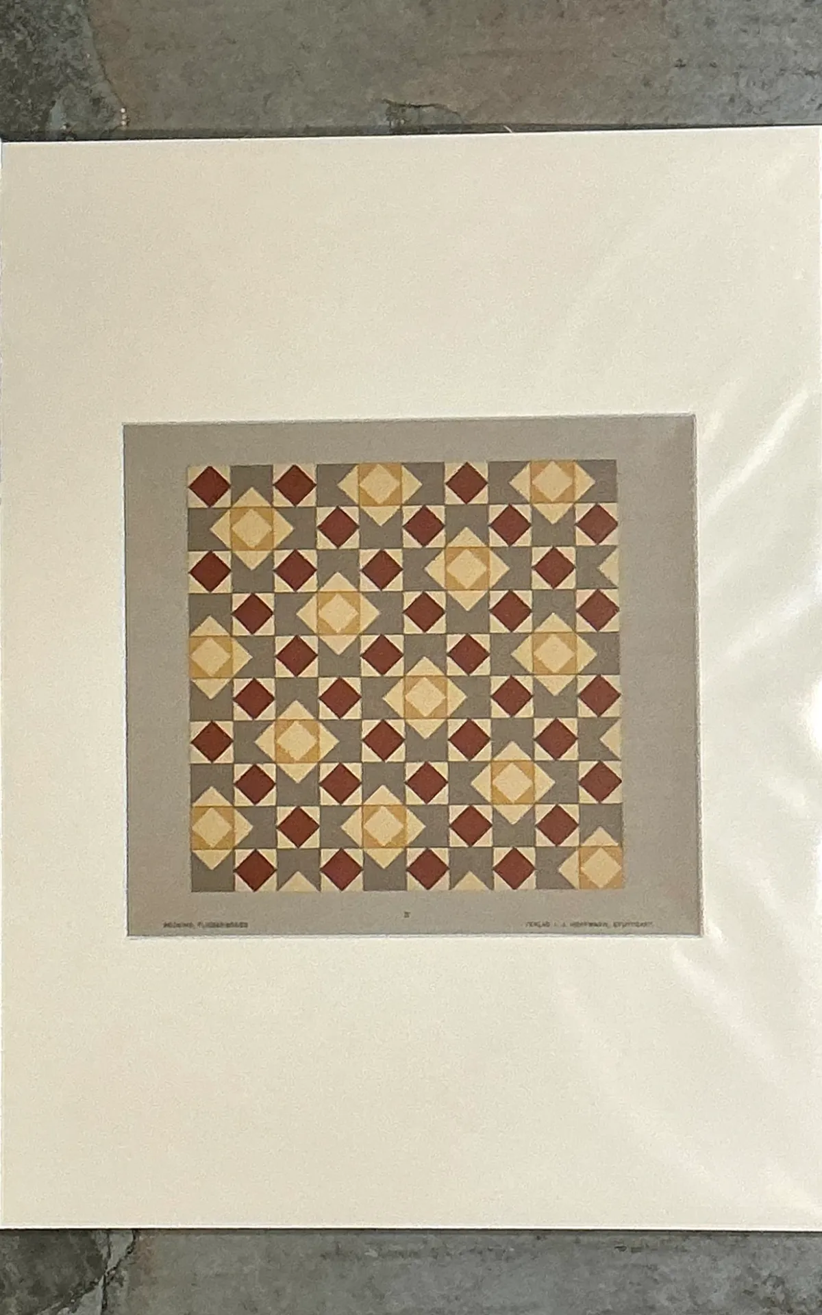 Vintage Geometric Tile Pattern Serigraph — additional photo 5