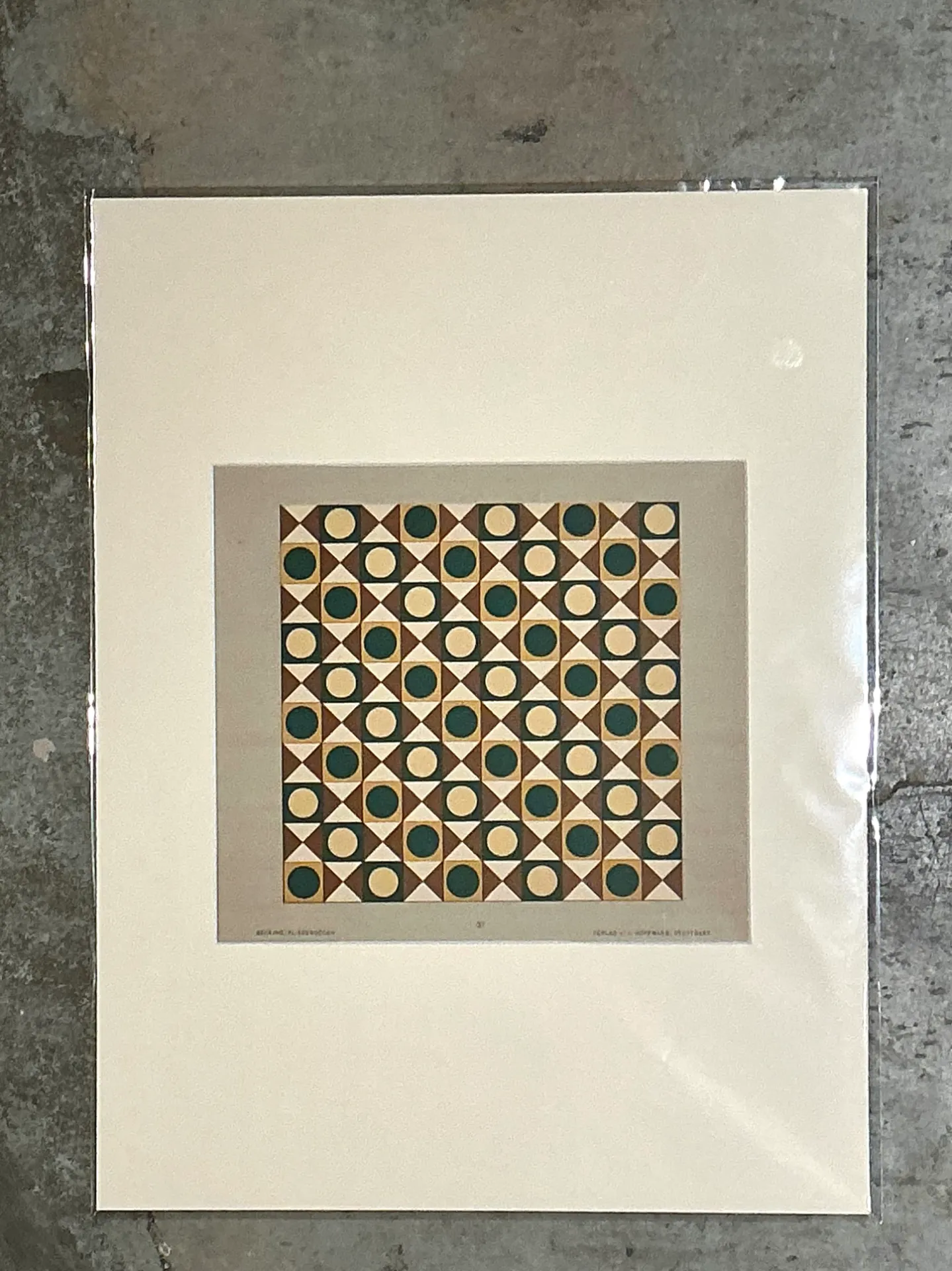 Vintage Geometric Tile Pattern Serigraph — additional photo 1