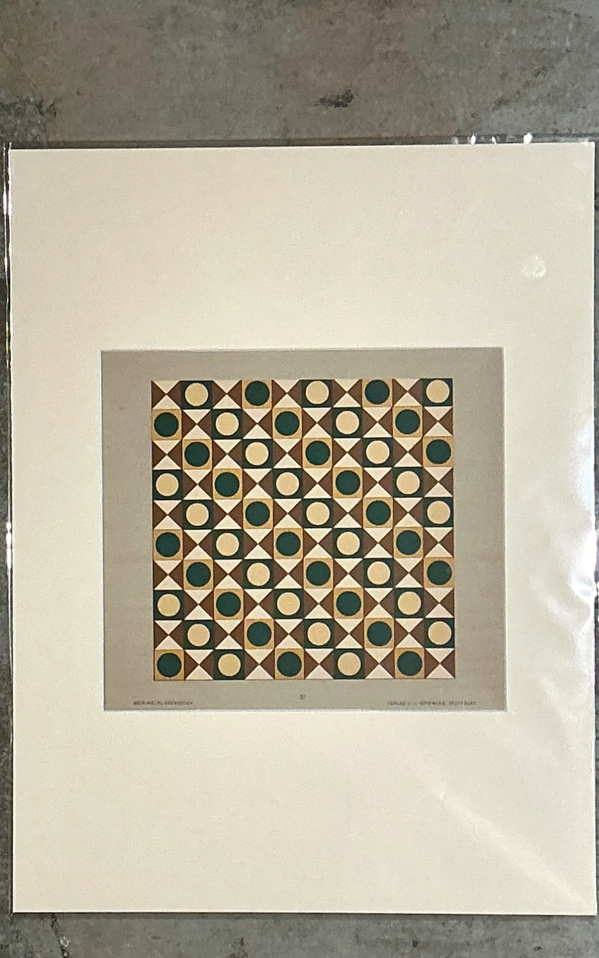 Vintage Geometric Tile Pattern Serigraph
