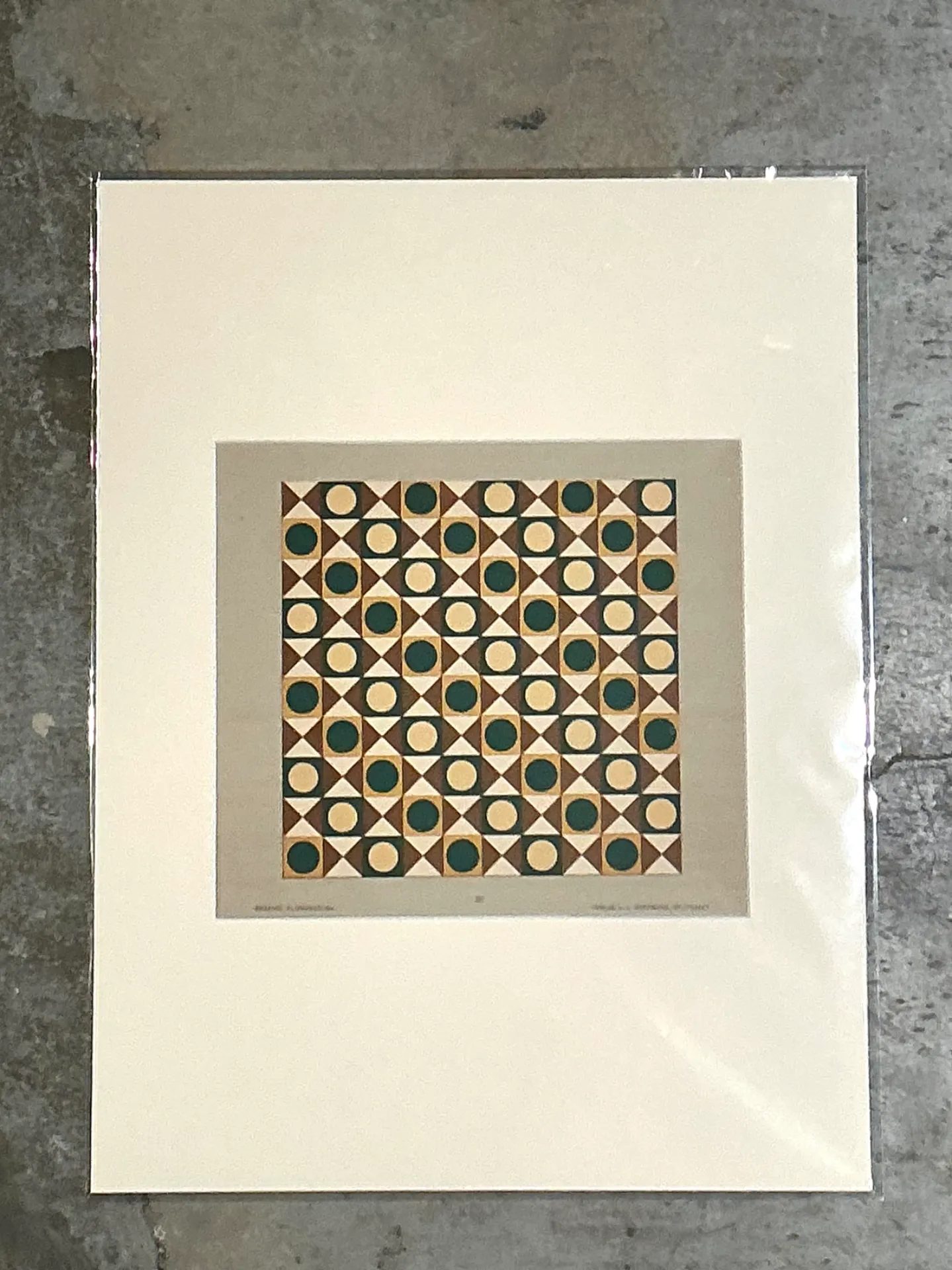 Vintage Geometric Tile Pattern Serigraph — additional photo 2