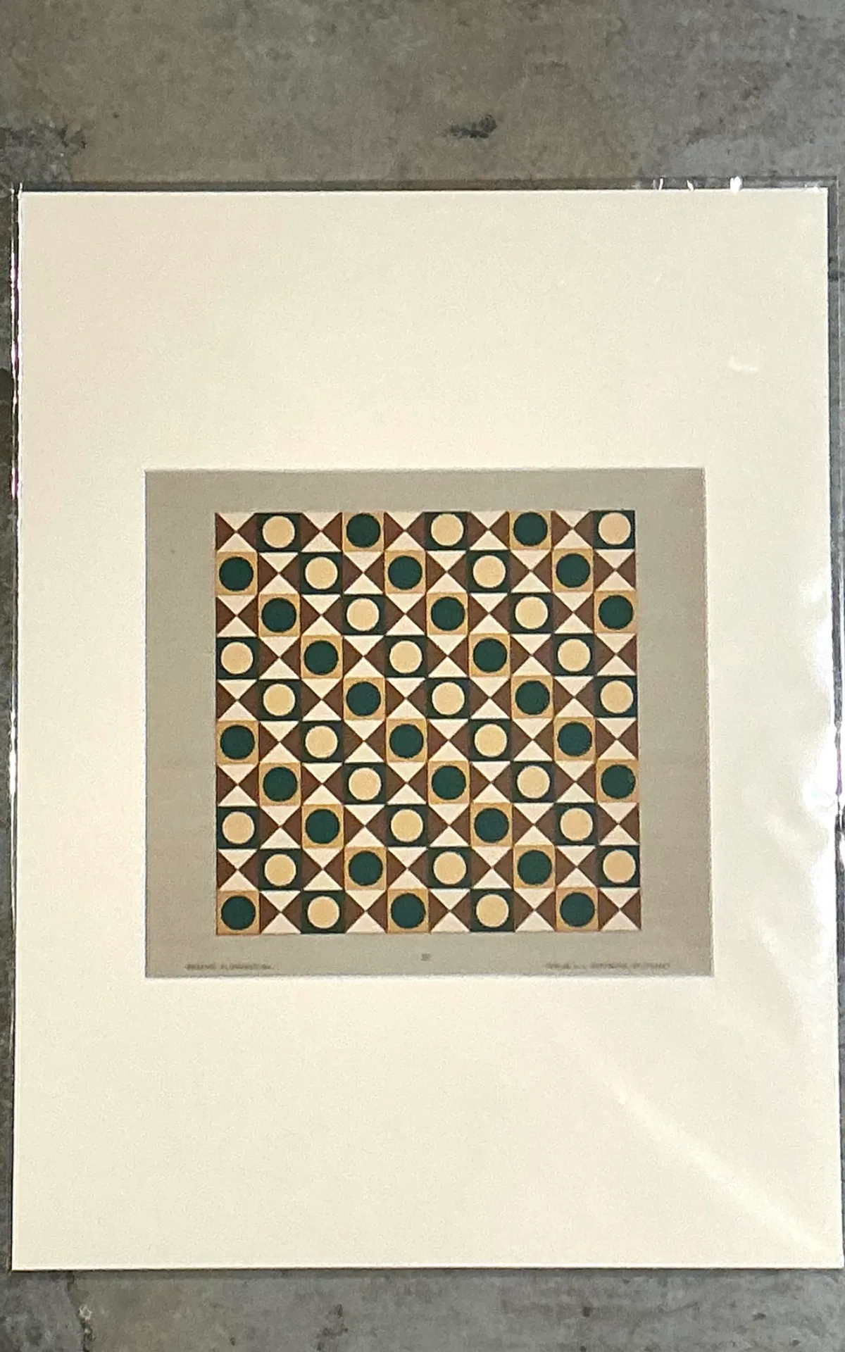 Vintage Geometric Tile Pattern Serigraph — additional photo 2