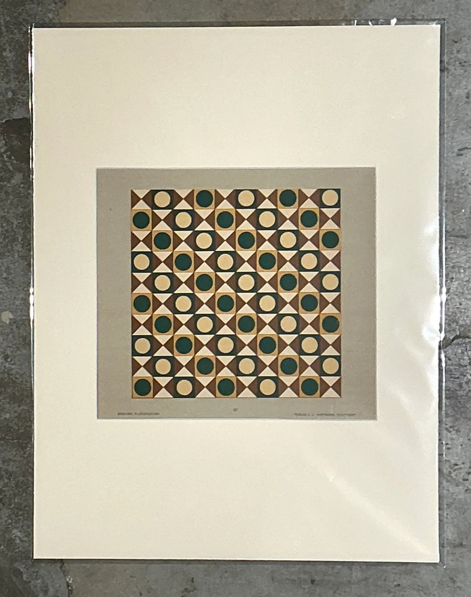 Vintage Geometric Tile Pattern Serigraph — additional photo 3