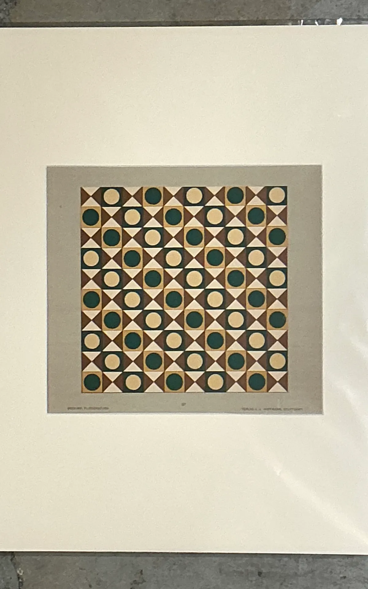 Vintage Geometric Tile Pattern Serigraph — additional photo 3