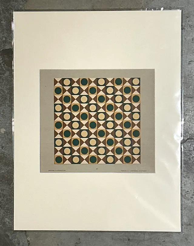 Vintage Geometric Tile Pattern Serigraph — additional photo 3