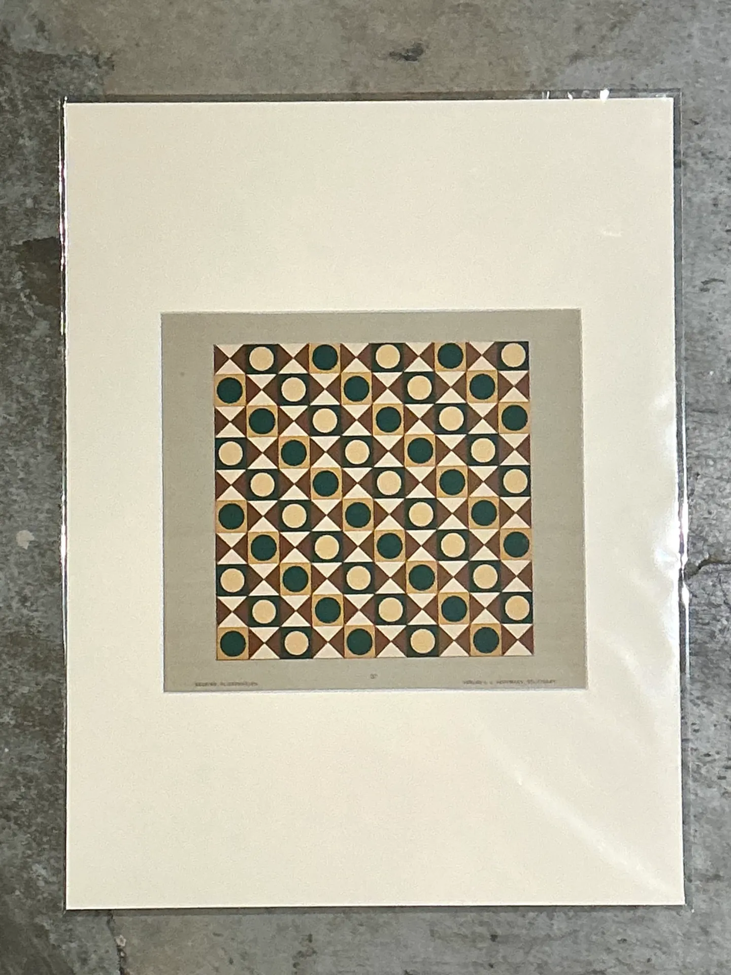 Vintage Geometric Tile Pattern Serigraph — additional photo 4