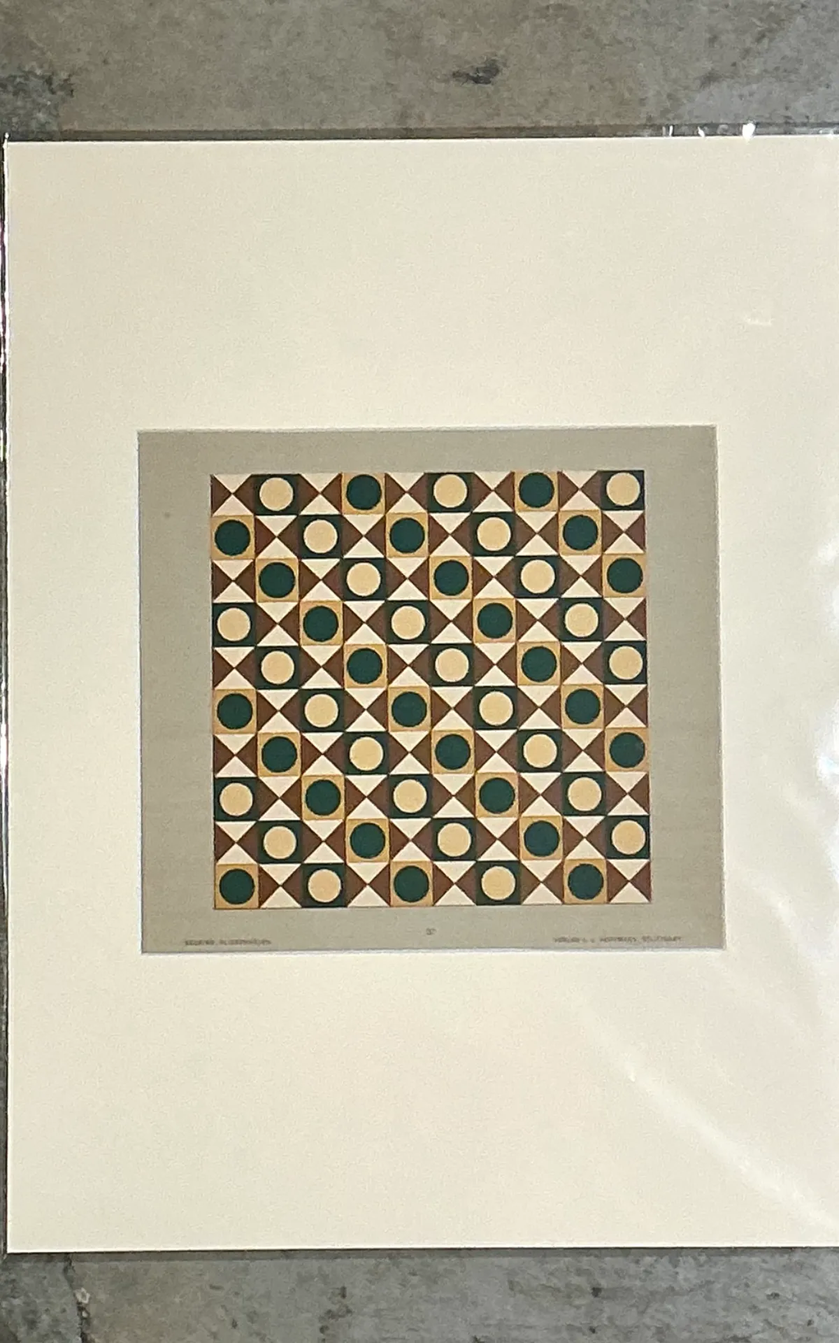 Vintage Geometric Tile Pattern Serigraph — additional photo 4