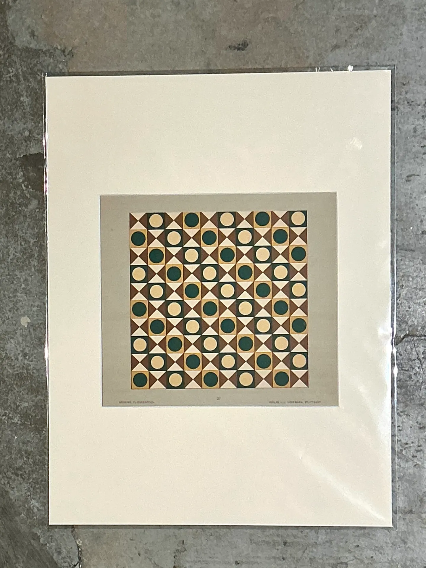 Vintage Geometric Tile Pattern Serigraph — additional photo 5