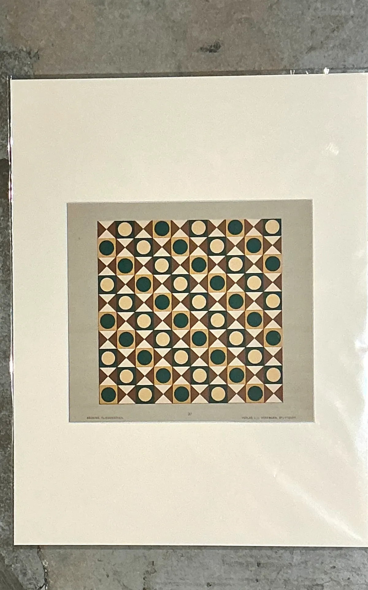 Vintage Geometric Tile Pattern Serigraph — additional photo 5