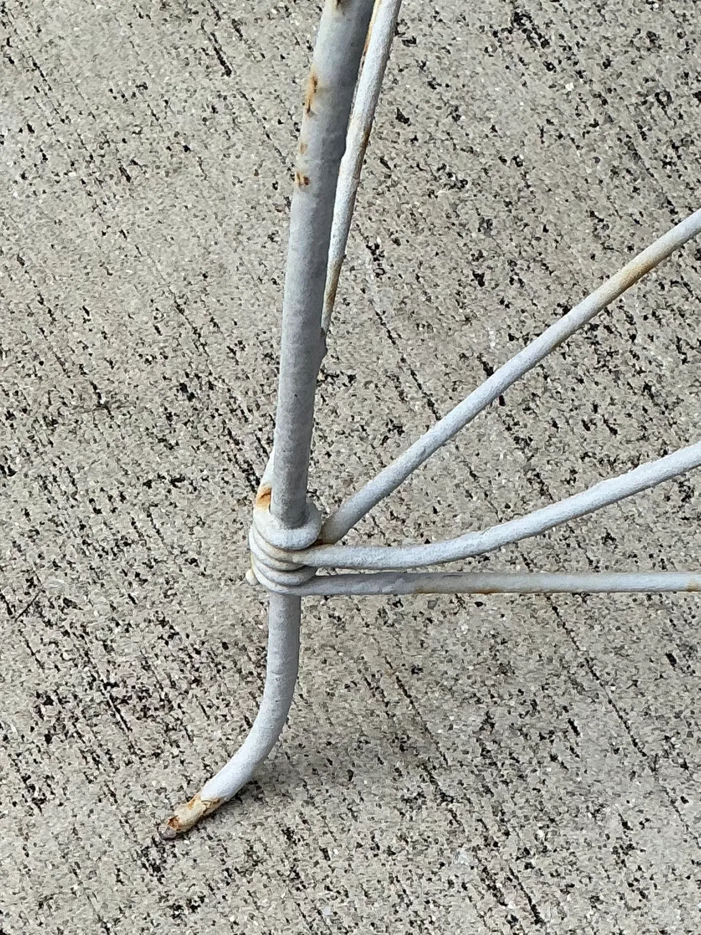 Vintage Distressed White Wire Plant Stand — additional photo 6