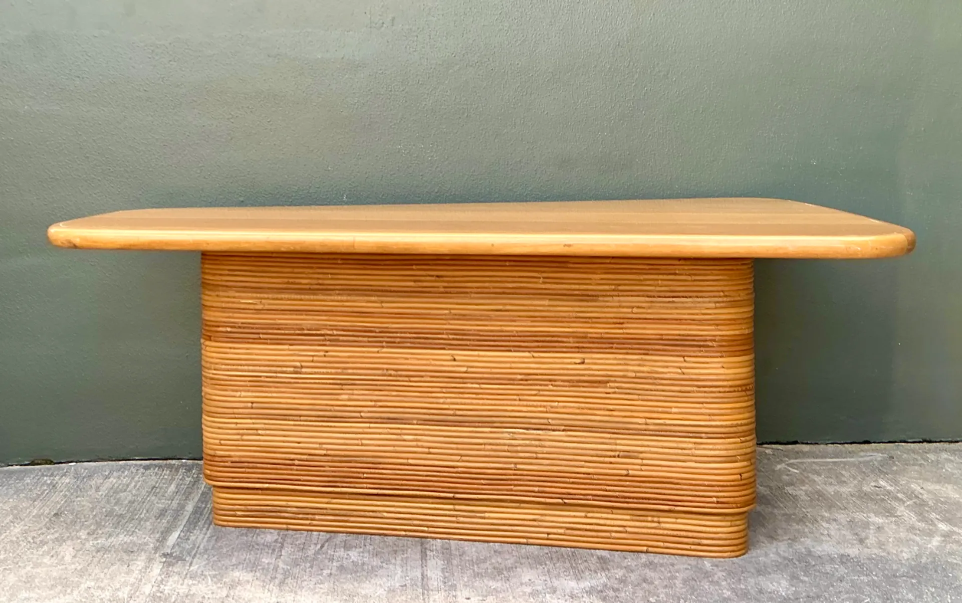 Vintage Pencil Reed and Wood Surfboard Desk — additional photo 8