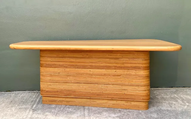 Vintage Pencil Reed and Wood Surfboard Desk — additional photo 8