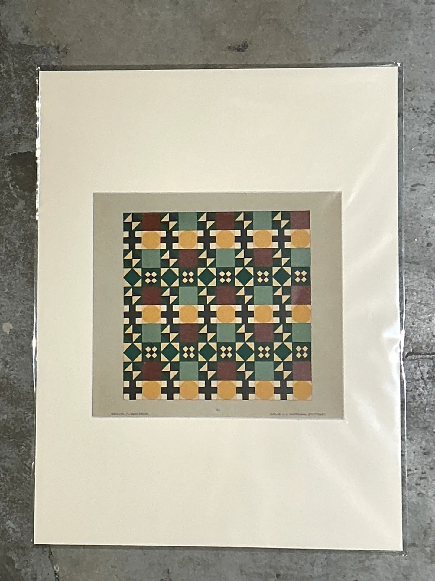 Vintage Geometric Tile Pattern Serigraph — additional photo 4