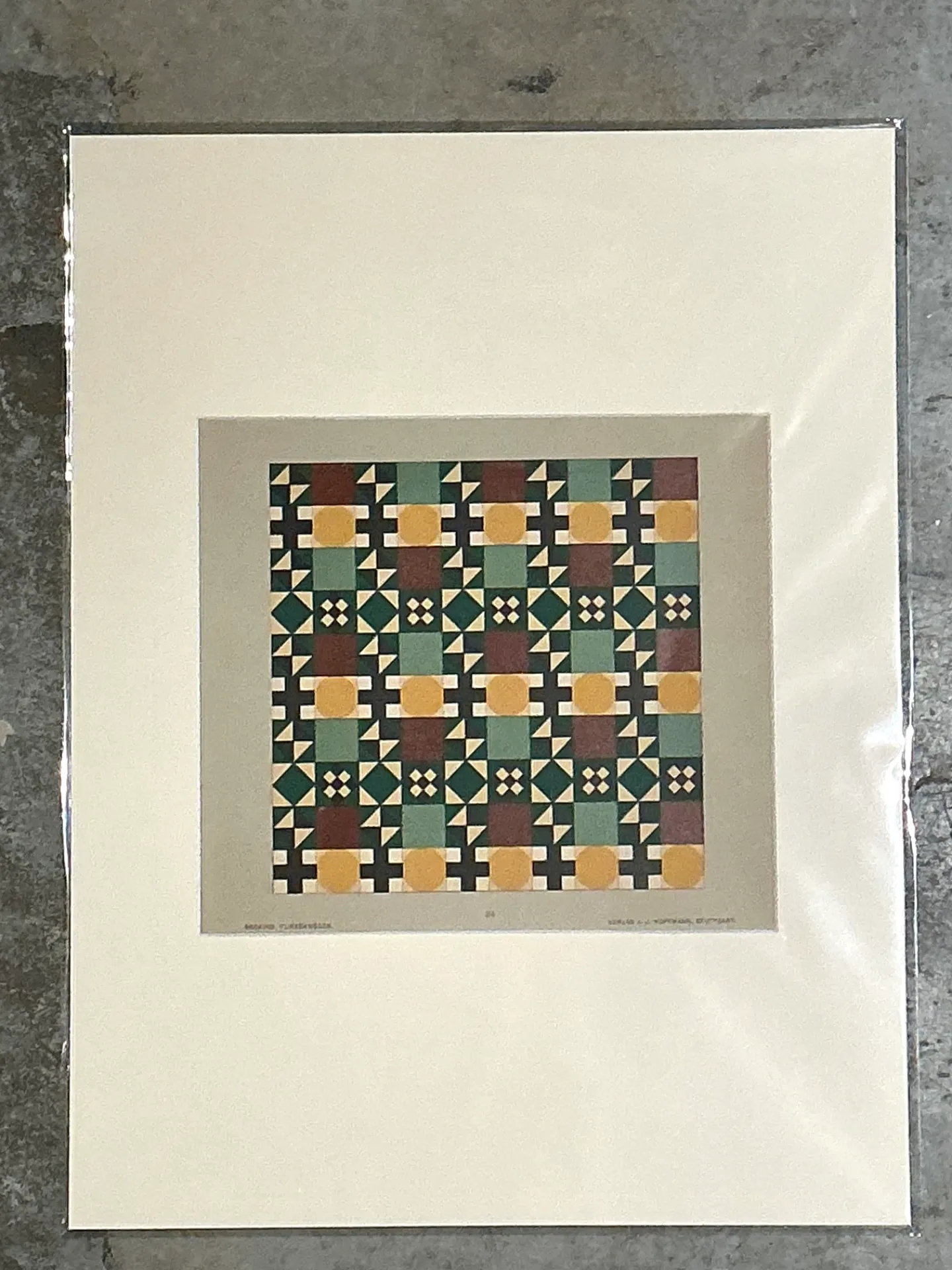 Vintage Geometric Tile Pattern Serigraph — additional photo 5