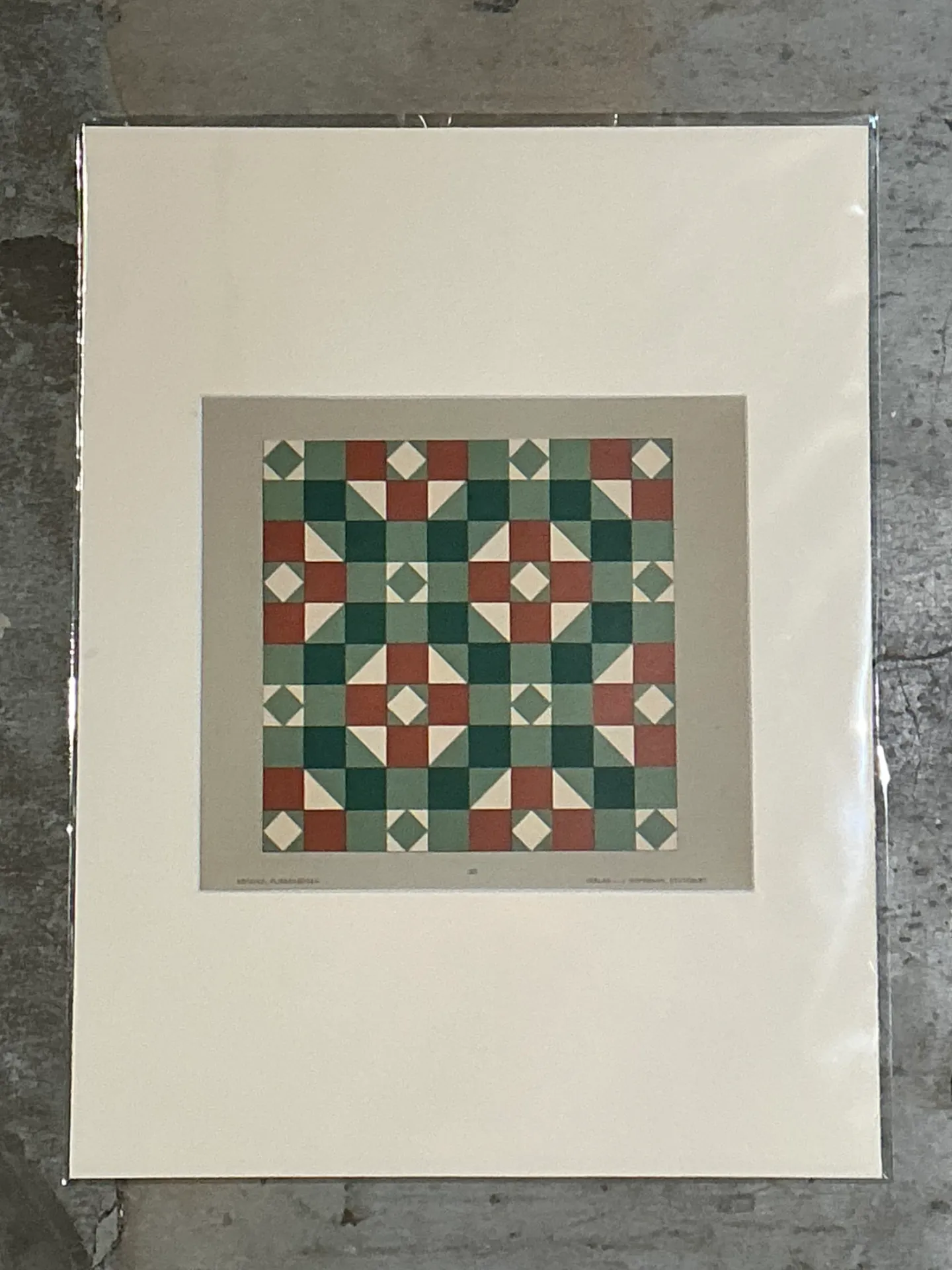 Vintage Geometric Tile Pattern Serigraph — additional photo 2