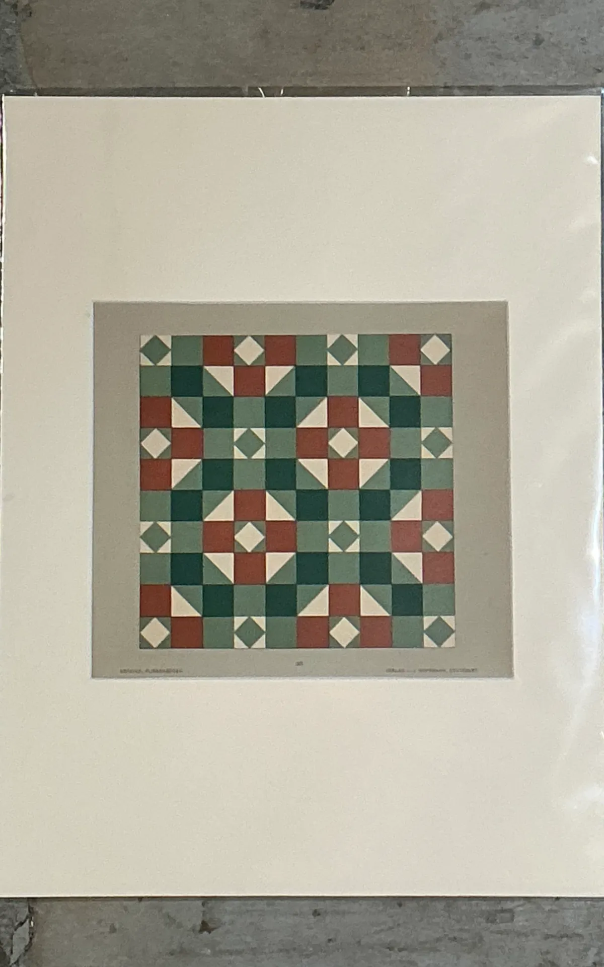 Vintage Geometric Tile Pattern Serigraph — additional photo 2