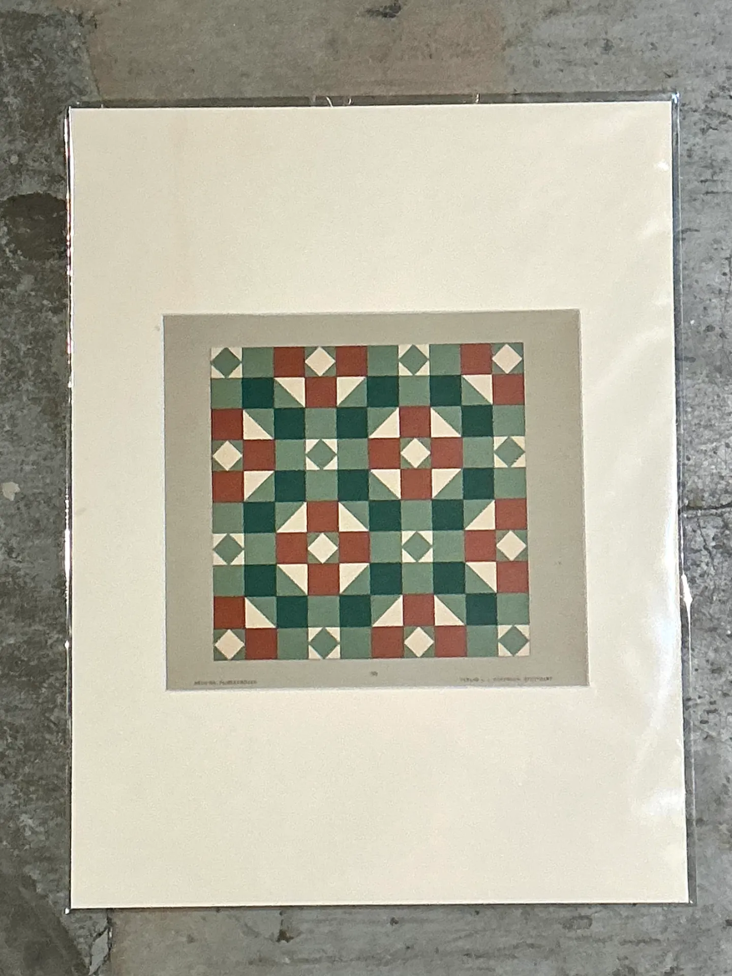 Vintage Geometric Tile Pattern Serigraph — additional photo 3