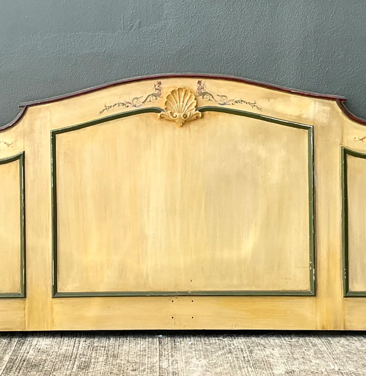 Vintage Hand-Painted Wood Queen Headboard — additional photo 6