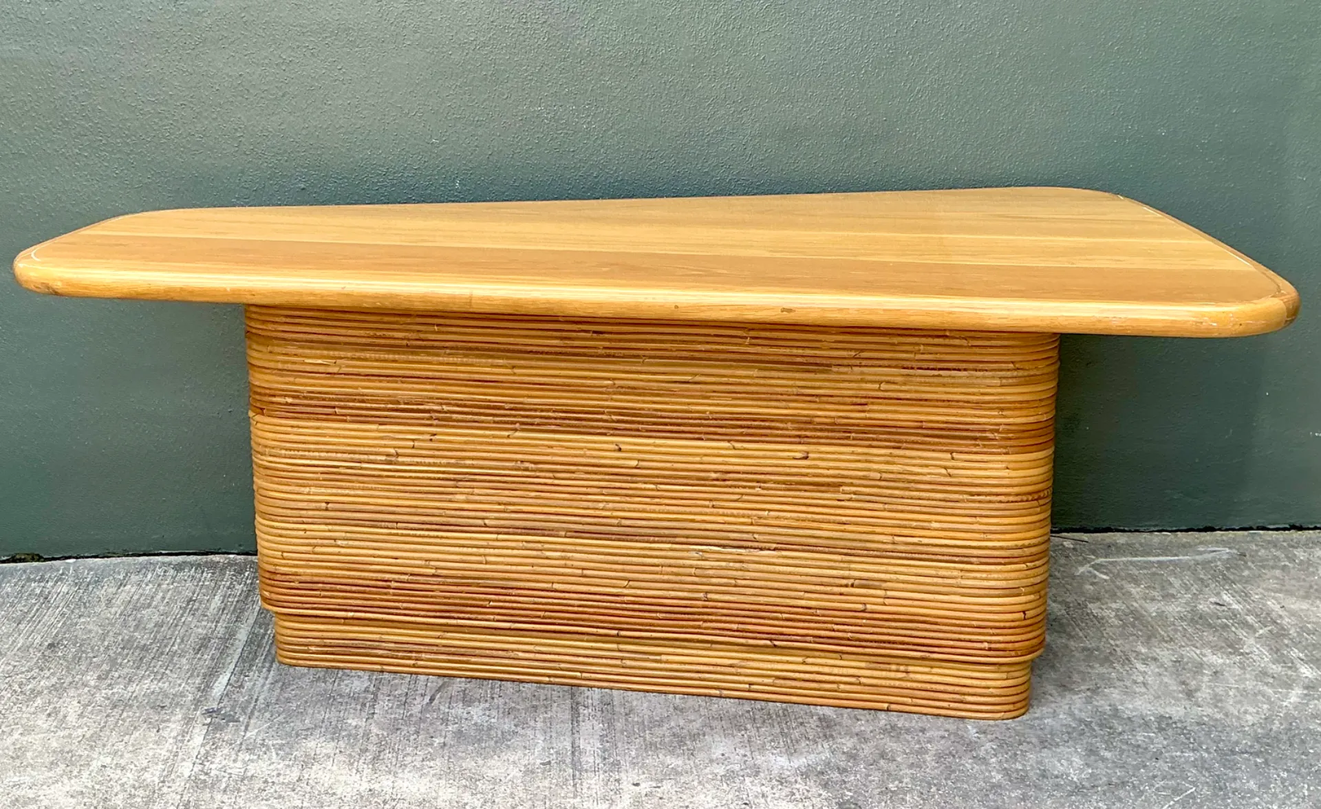 Vintage Pencil Reed and Wood Surfboard Desk — additional photo 5