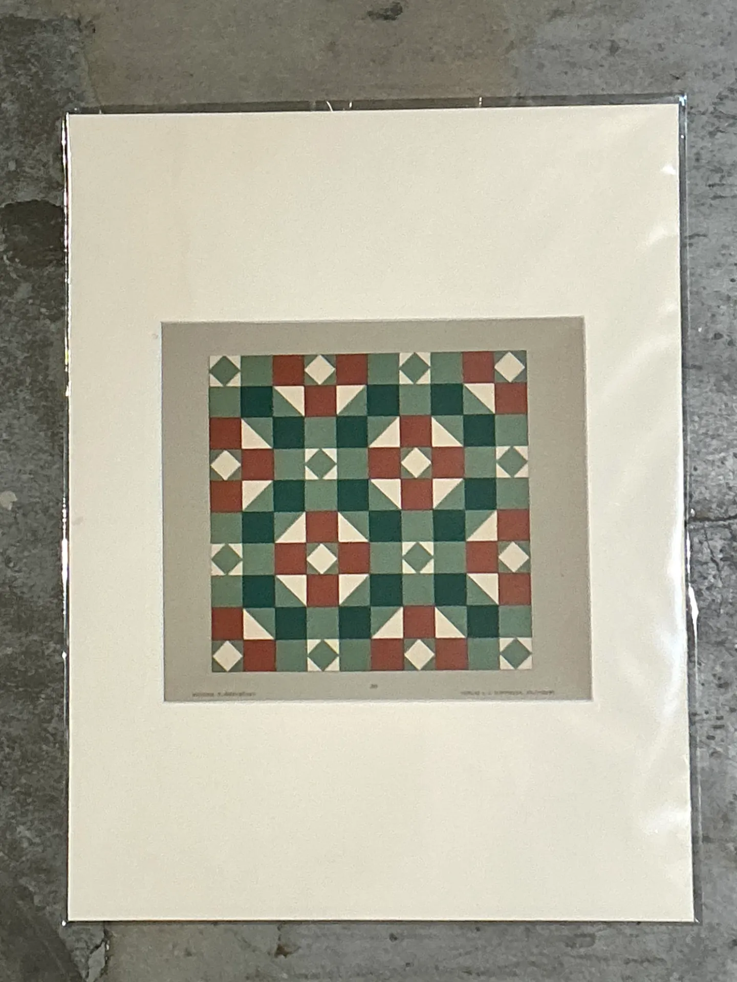 Vintage Geometric Tile Pattern Serigraph — additional photo 4