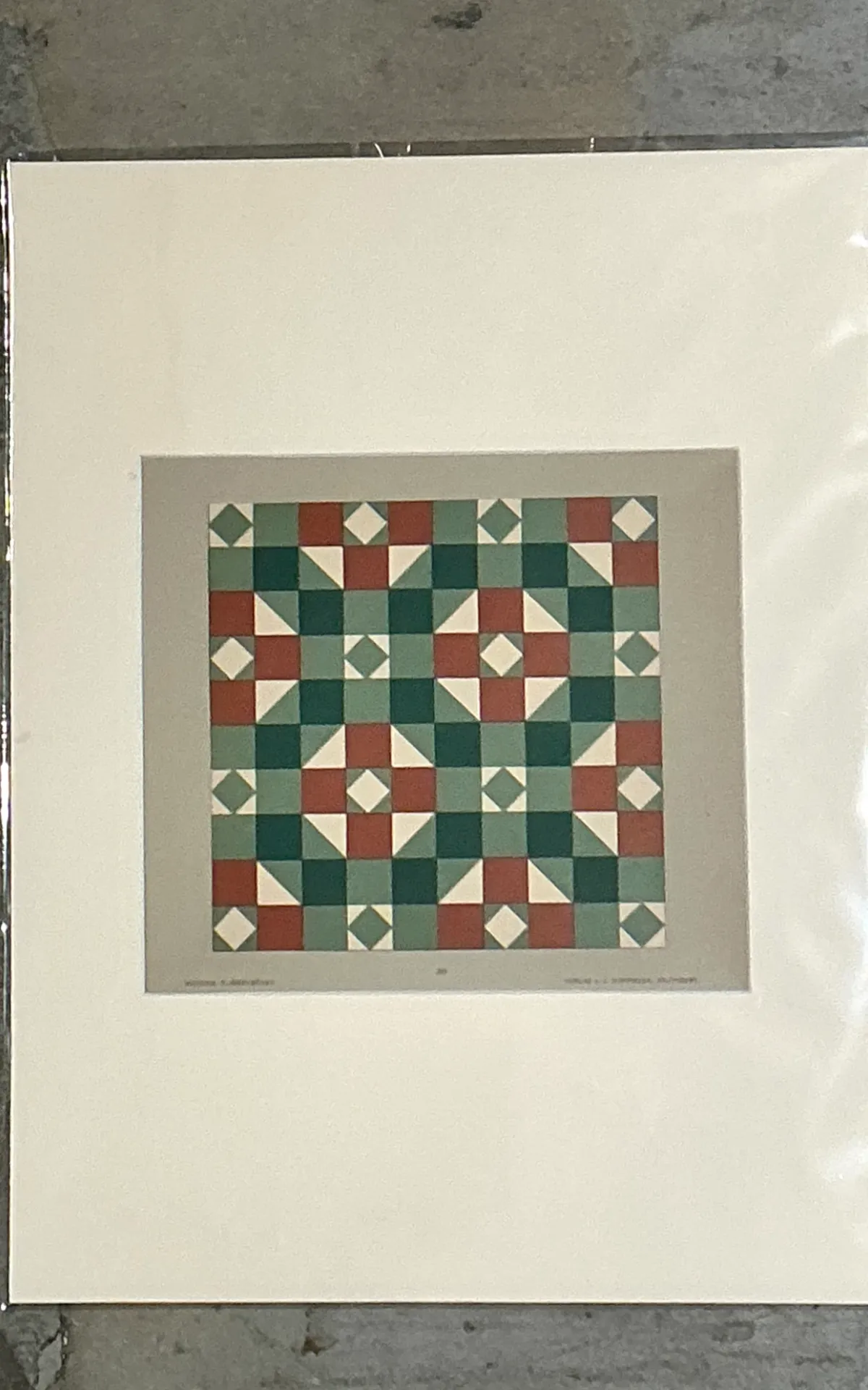 Vintage Geometric Tile Pattern Serigraph — additional photo 4