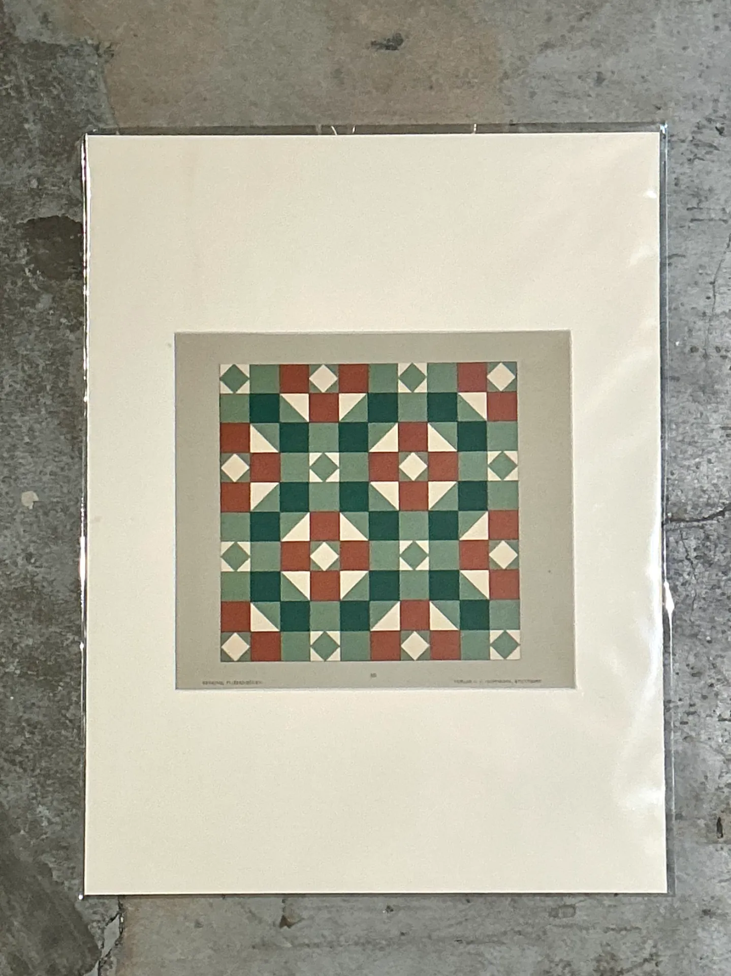 Vintage Geometric Tile Pattern Serigraph — additional photo 5