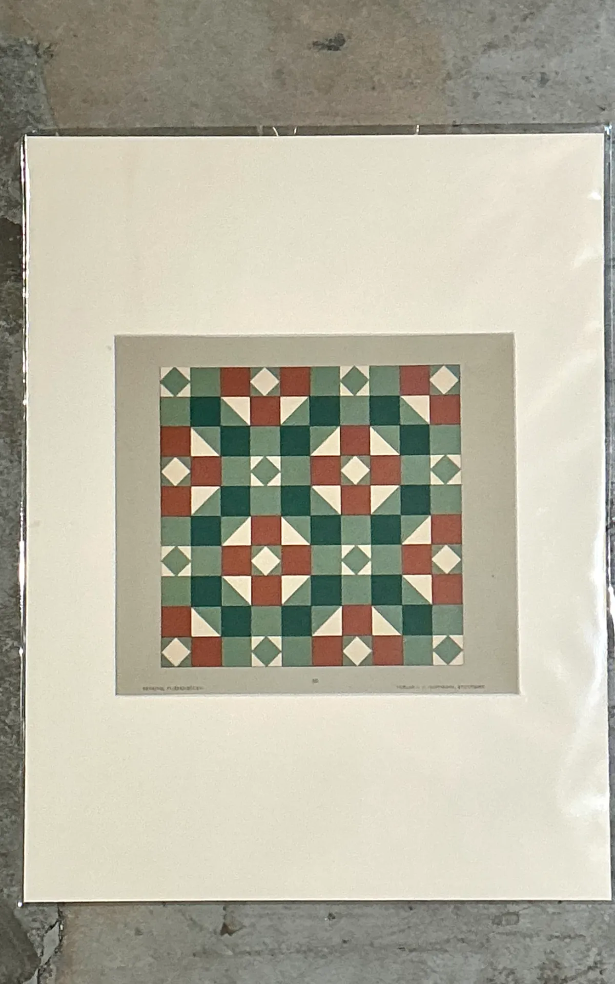 Vintage Geometric Tile Pattern Serigraph — additional photo 5