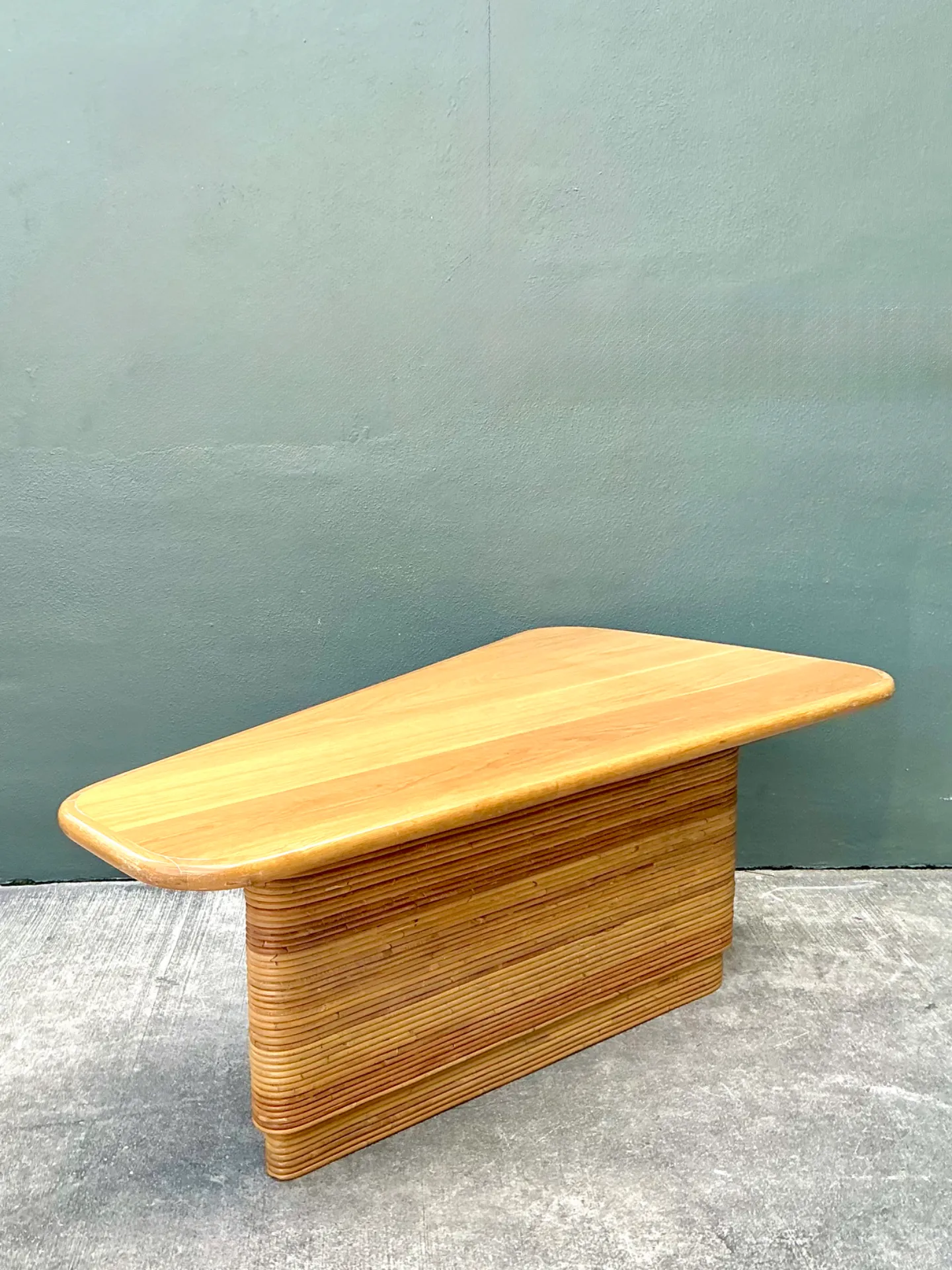 Vintage Pencil Reed and Wood Surfboard Desk — additional photo 1
