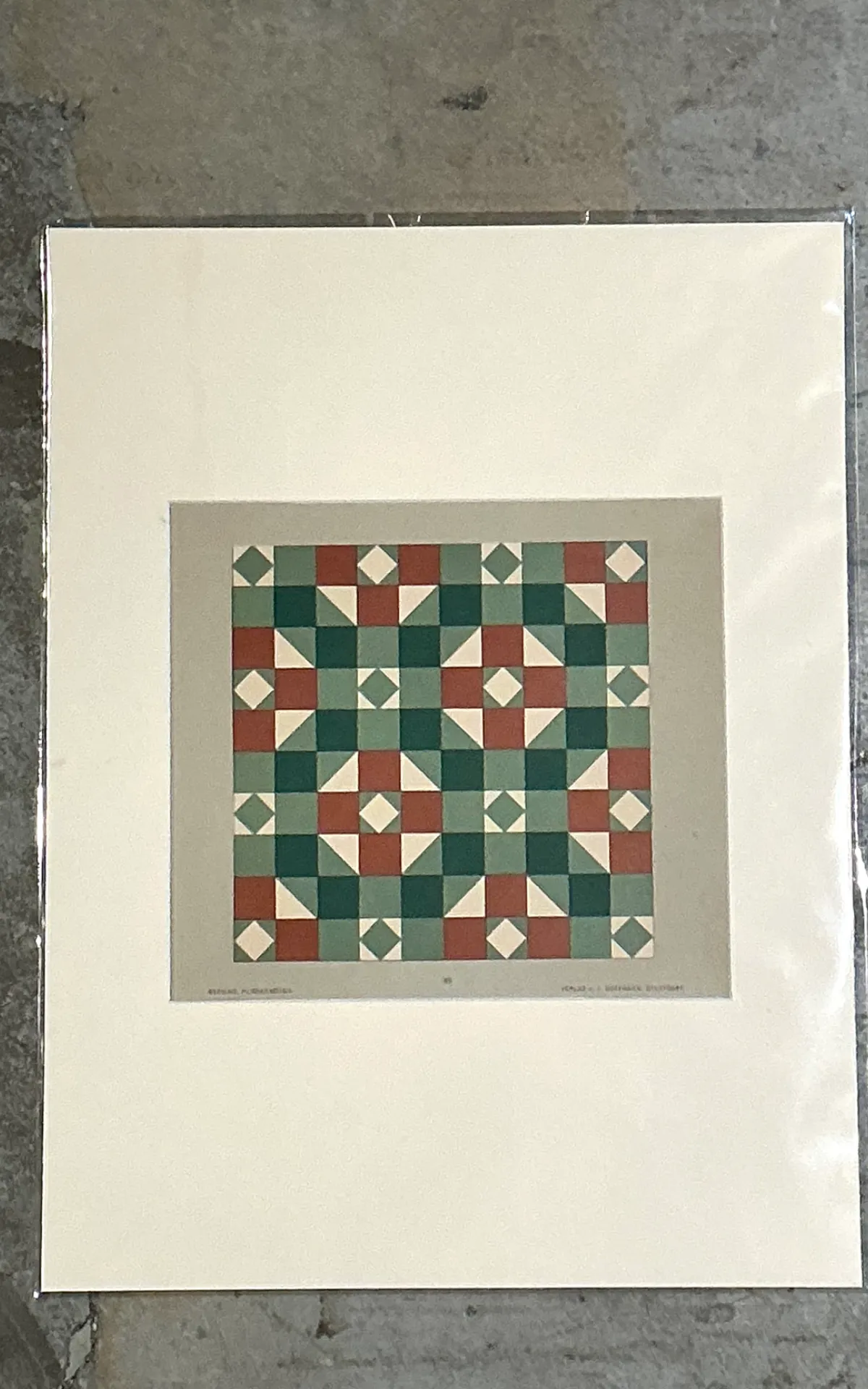 Vintage Geometric Tile Pattern Serigraph