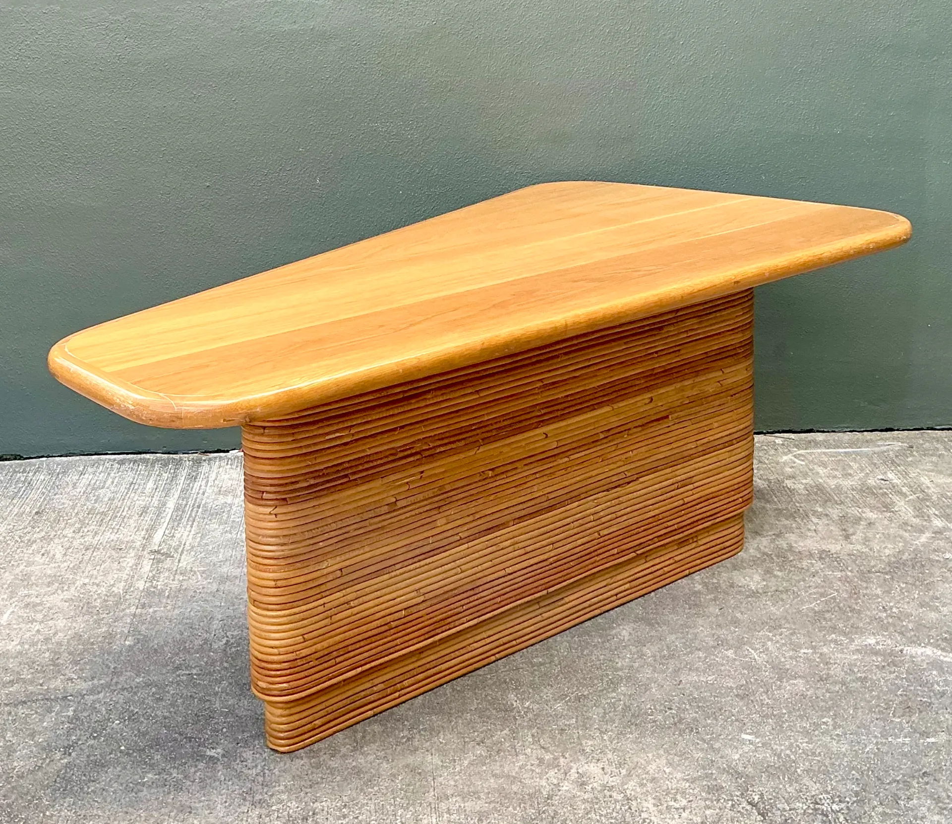 Vintage Pencil Reed and Wood Surfboard Desk — additional photo 7