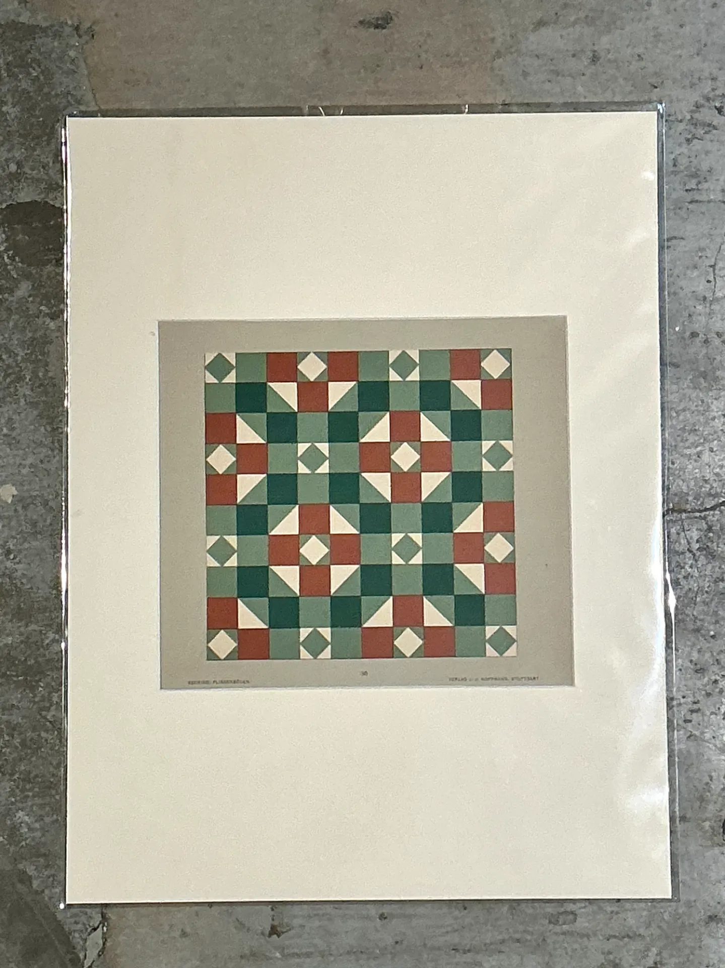 Vintage Geometric Tile Pattern Serigraph — additional photo 6