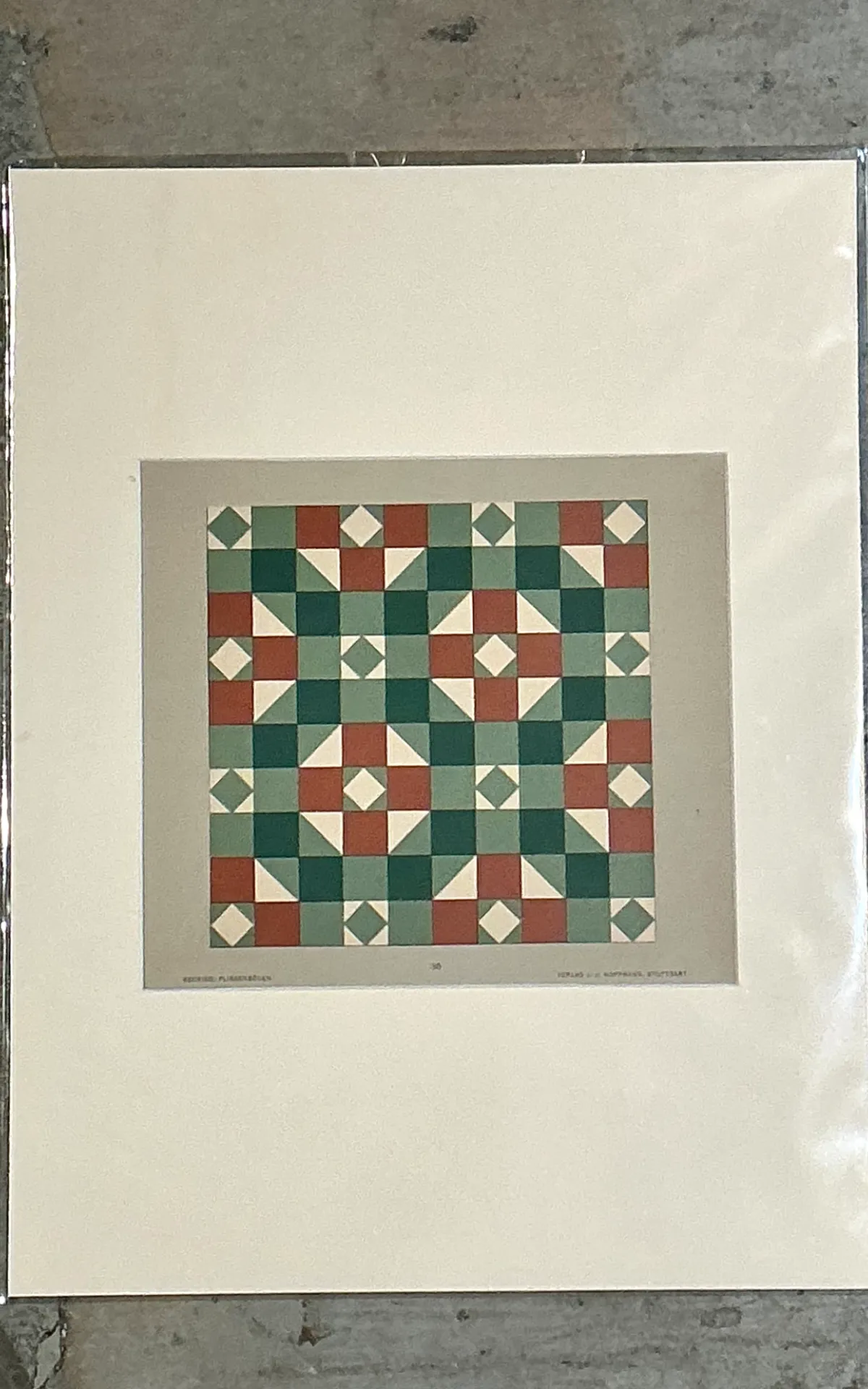 Vintage Geometric Tile Pattern Serigraph — additional photo 6