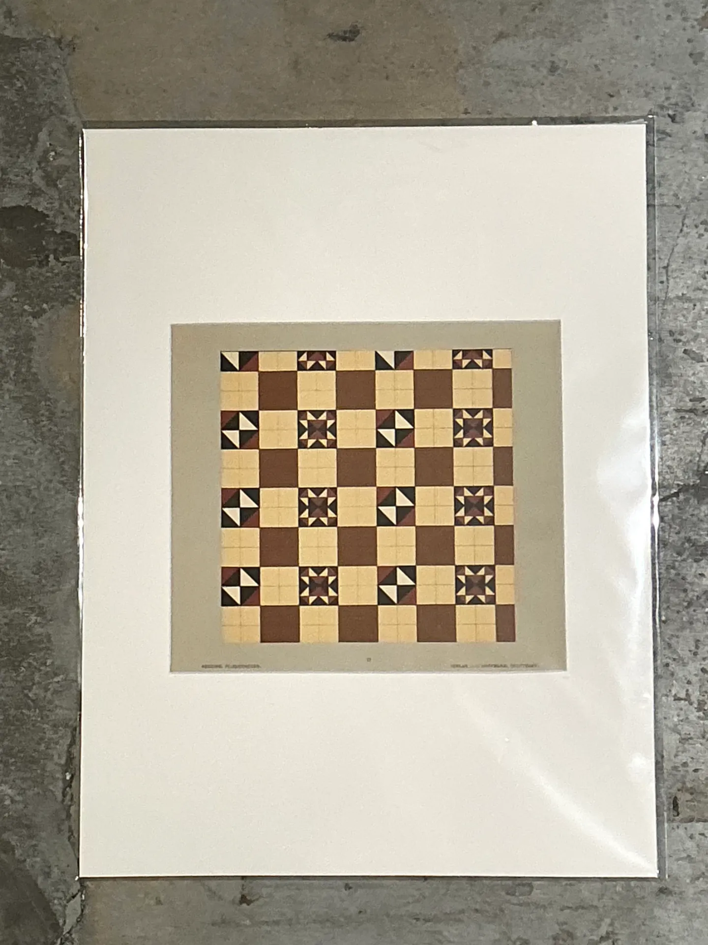 Vintage Geometric Tile Pattern Serigraph — additional photo 2