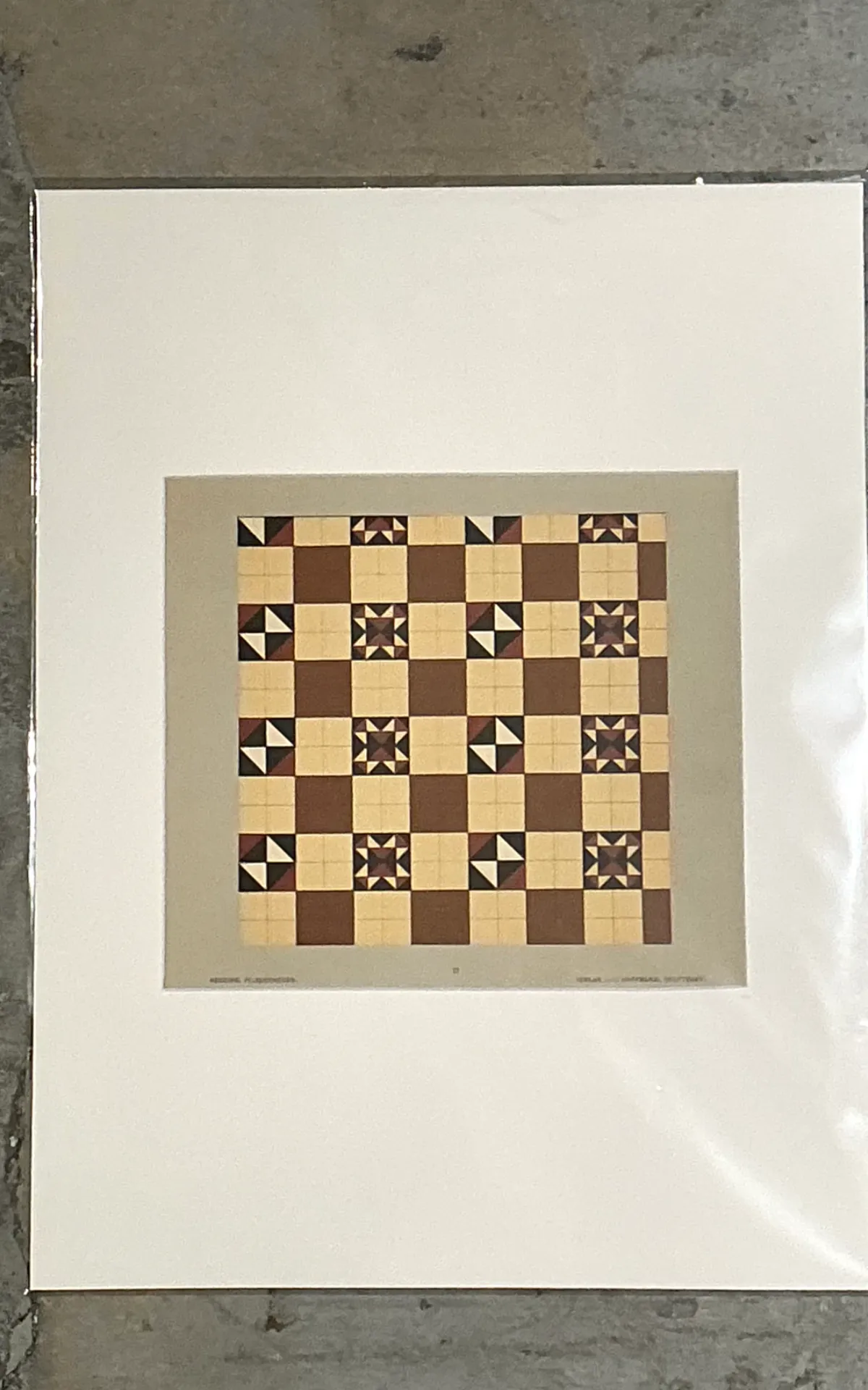 Vintage Geometric Tile Pattern Serigraph — additional photo 2