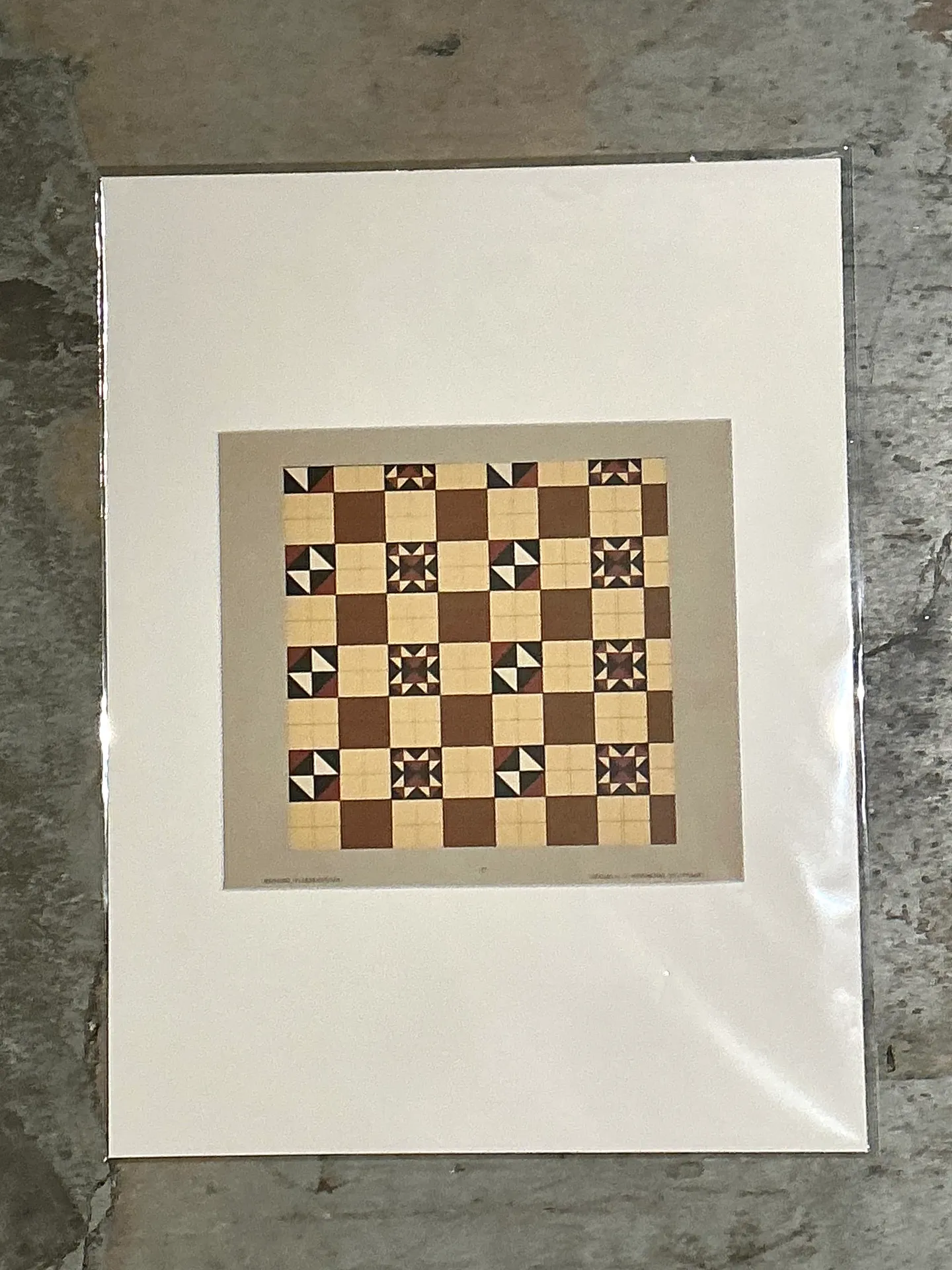 Vintage Geometric Tile Pattern Serigraph — additional photo 3