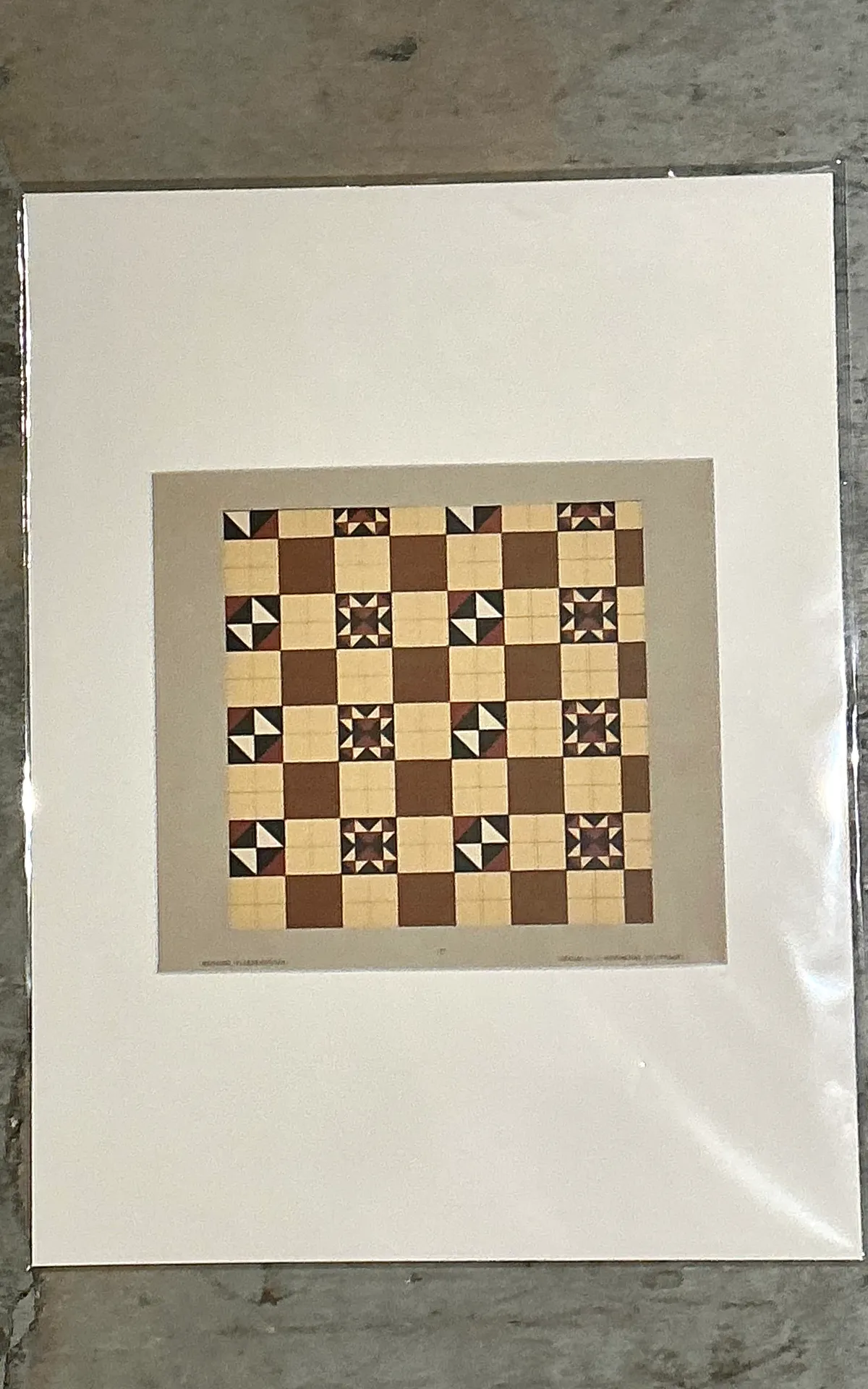 Vintage Geometric Tile Pattern Serigraph — additional photo 3