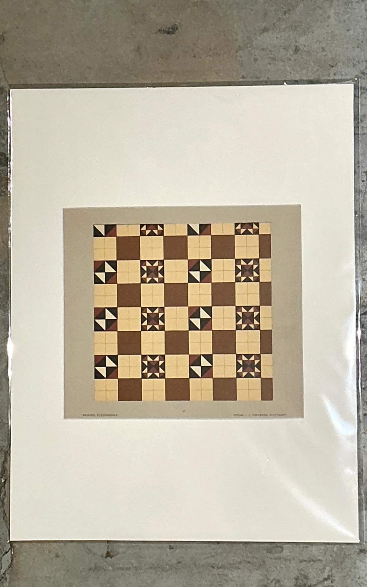 Vintage Geometric Tile Pattern Serigraph — additional photo 4