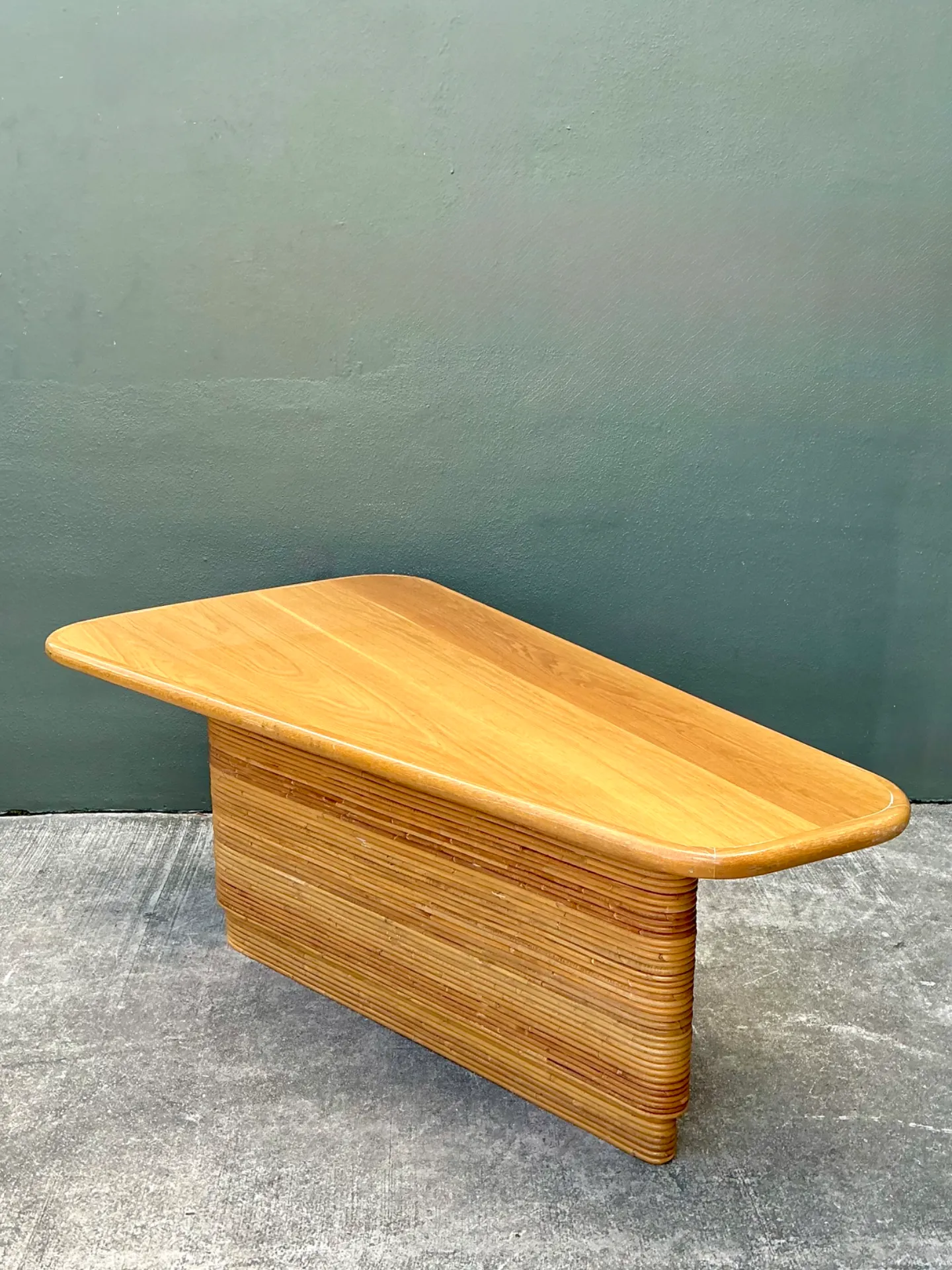 Vintage Pencil Reed and Wood Surfboard Desk — additional photo 4