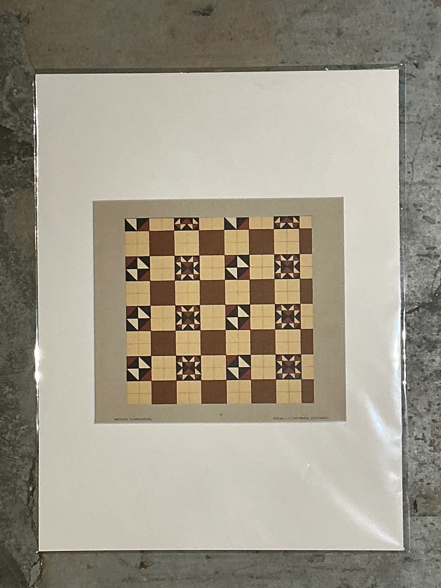 Vintage Geometric Tile Pattern Serigraph — additional photo 5