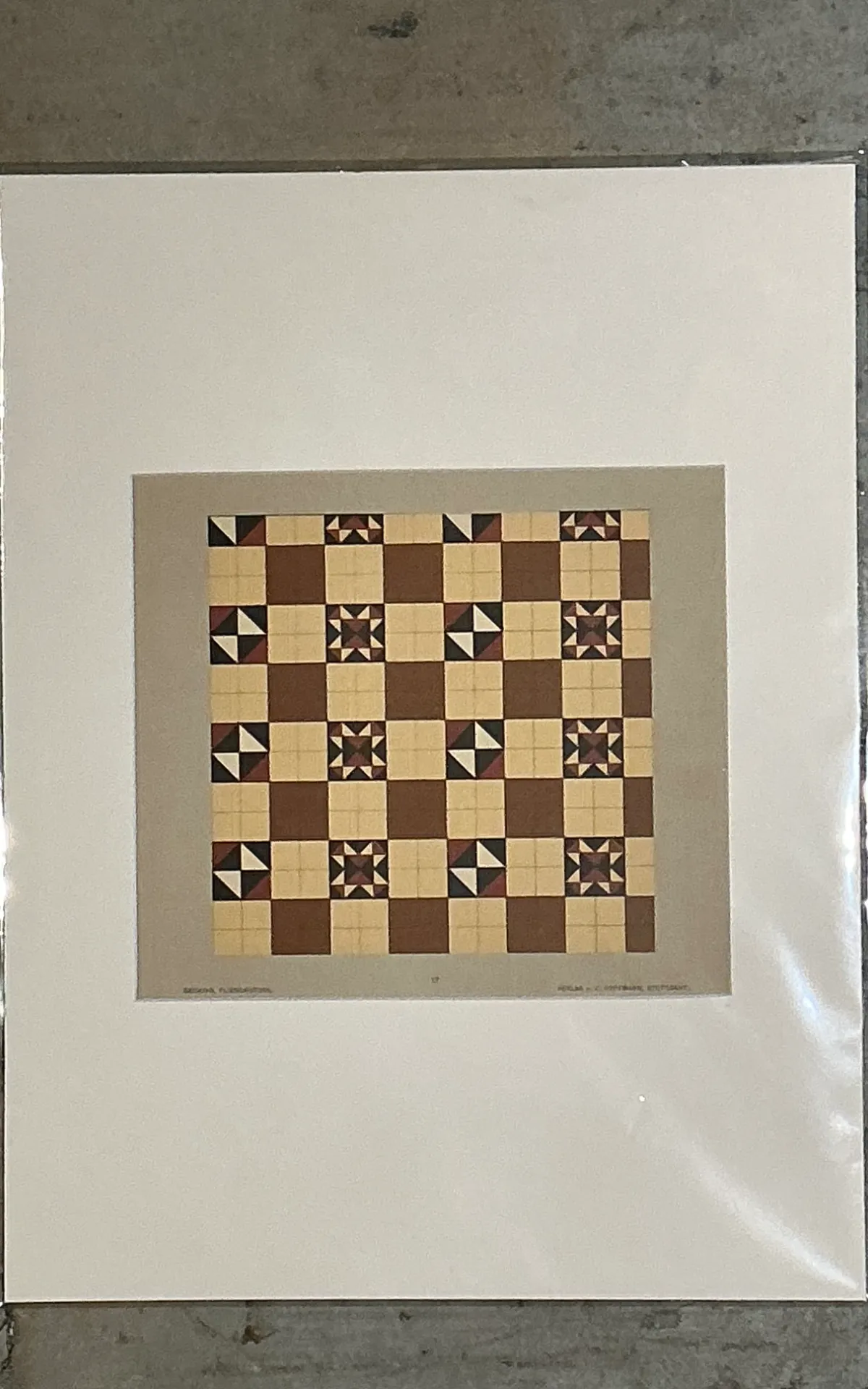 Vintage Geometric Tile Pattern Serigraph — additional photo 5