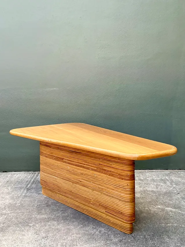 Vintage Pencil Reed and Wood Surfboard Desk — additional photo 2