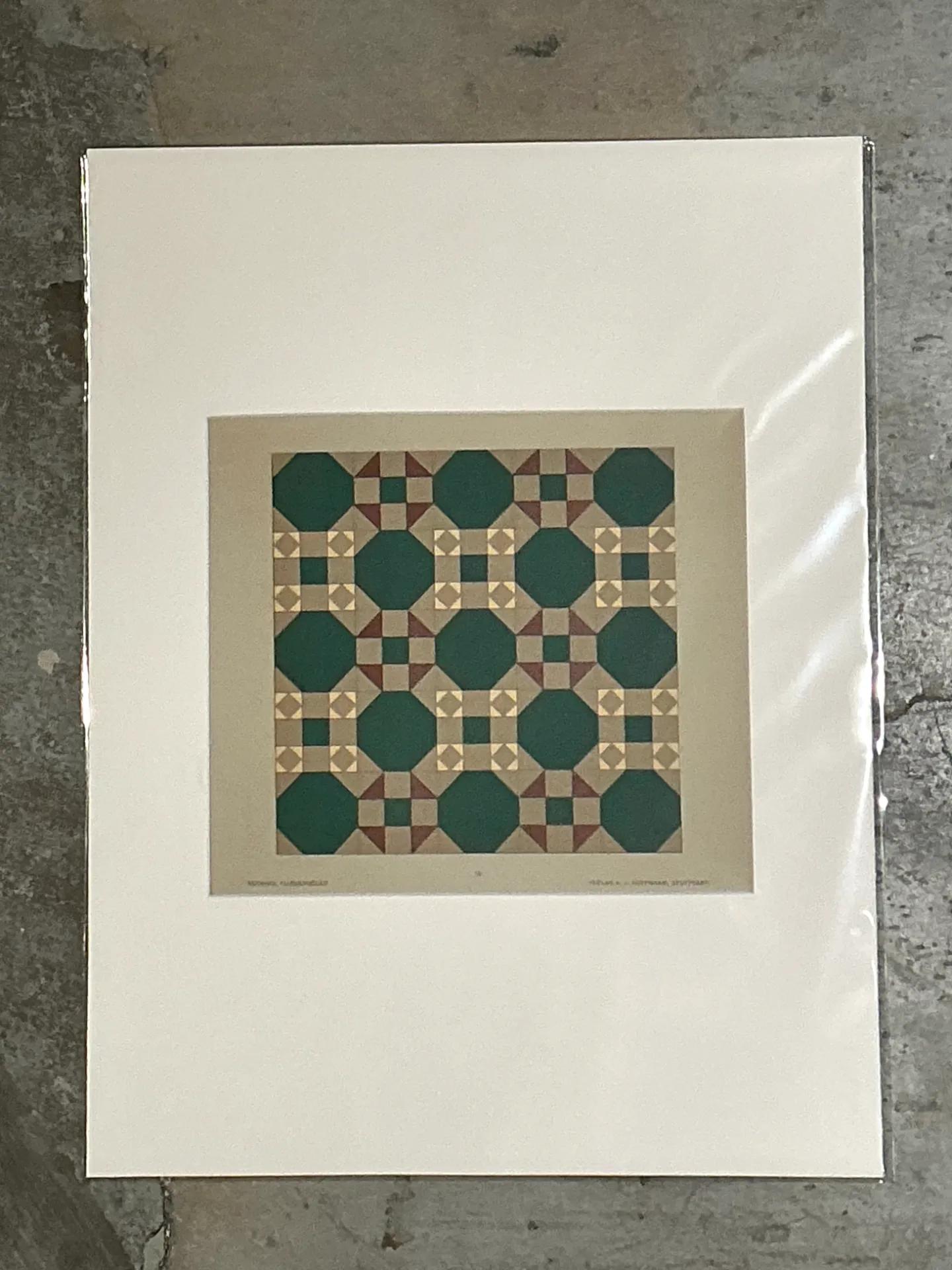 Vintage Geometric Tile Pattern Serigraph — additional photo 4